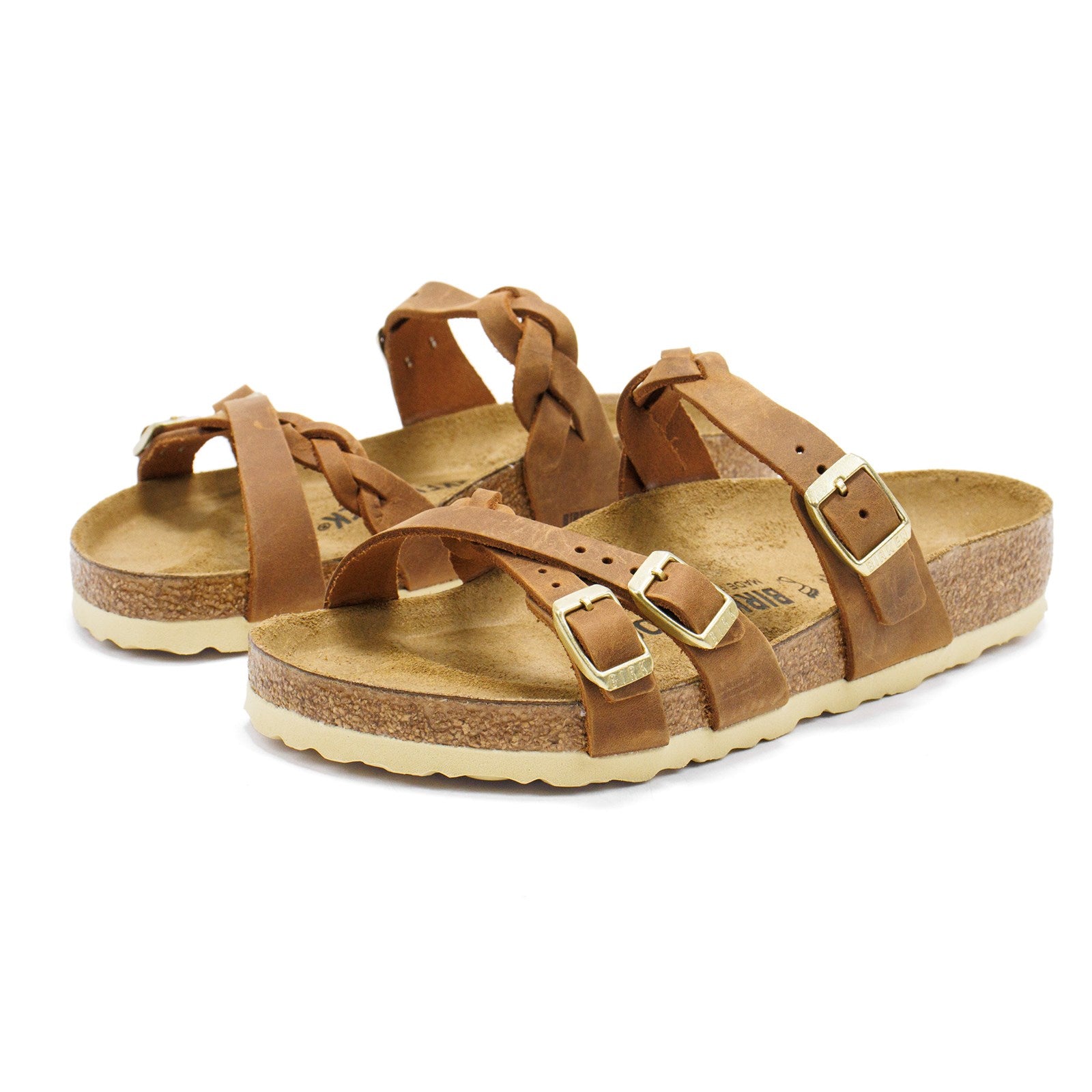 Birkenstock Women Franca Braided Oiled Leather Sandal