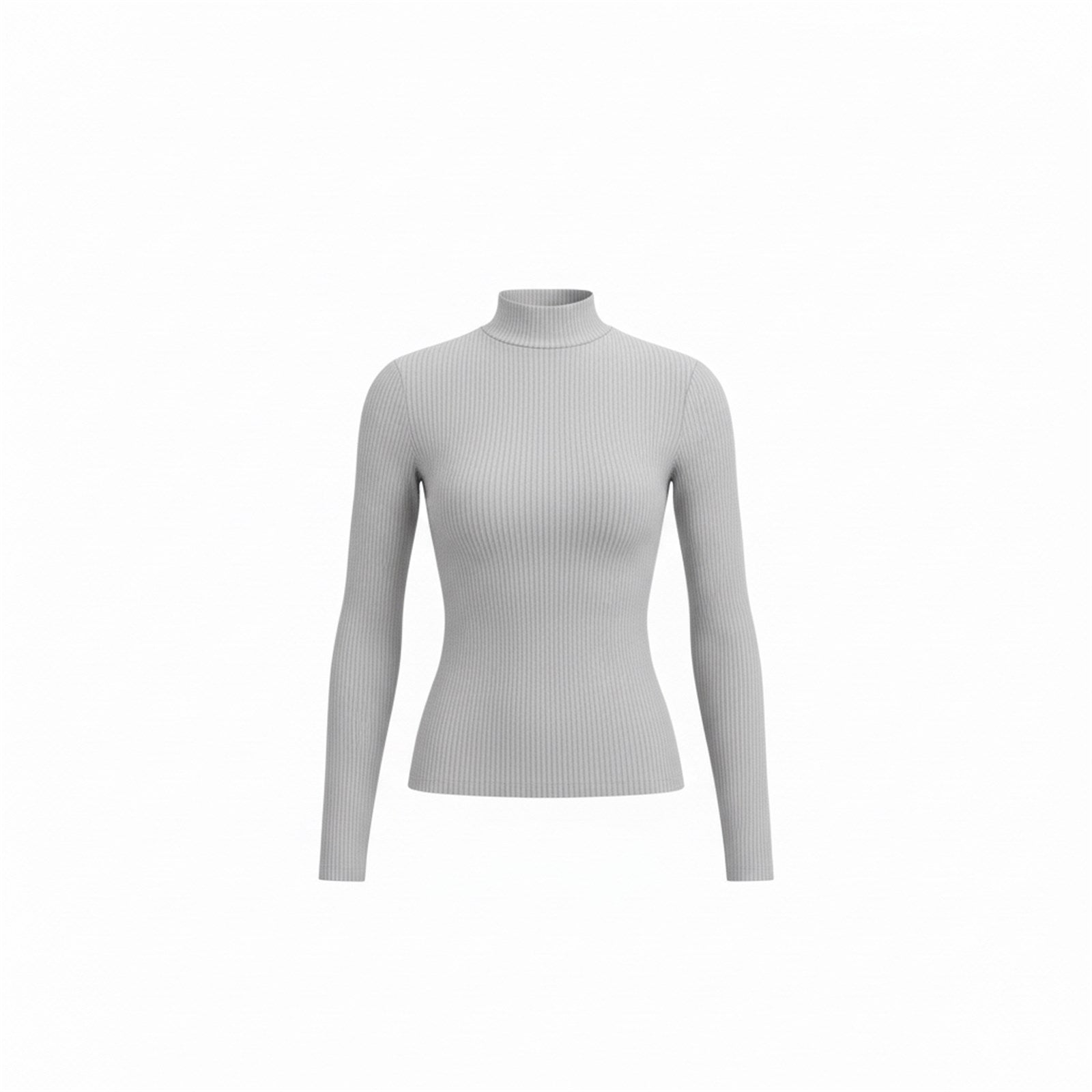 Ambar Women Sleek Stretch Essential Mock-Neck Long Sleeve Top