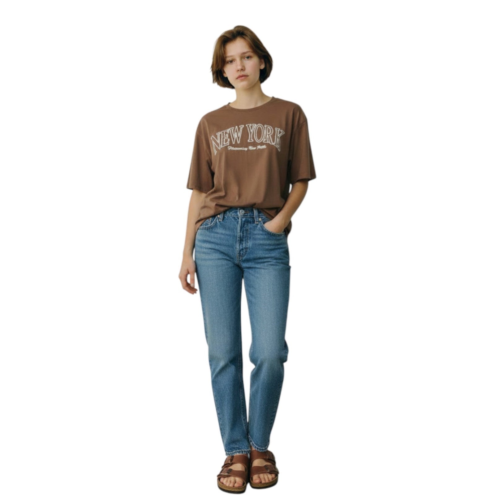 Ambar Women New York City Logo Relaxed Fit T-Shirt
