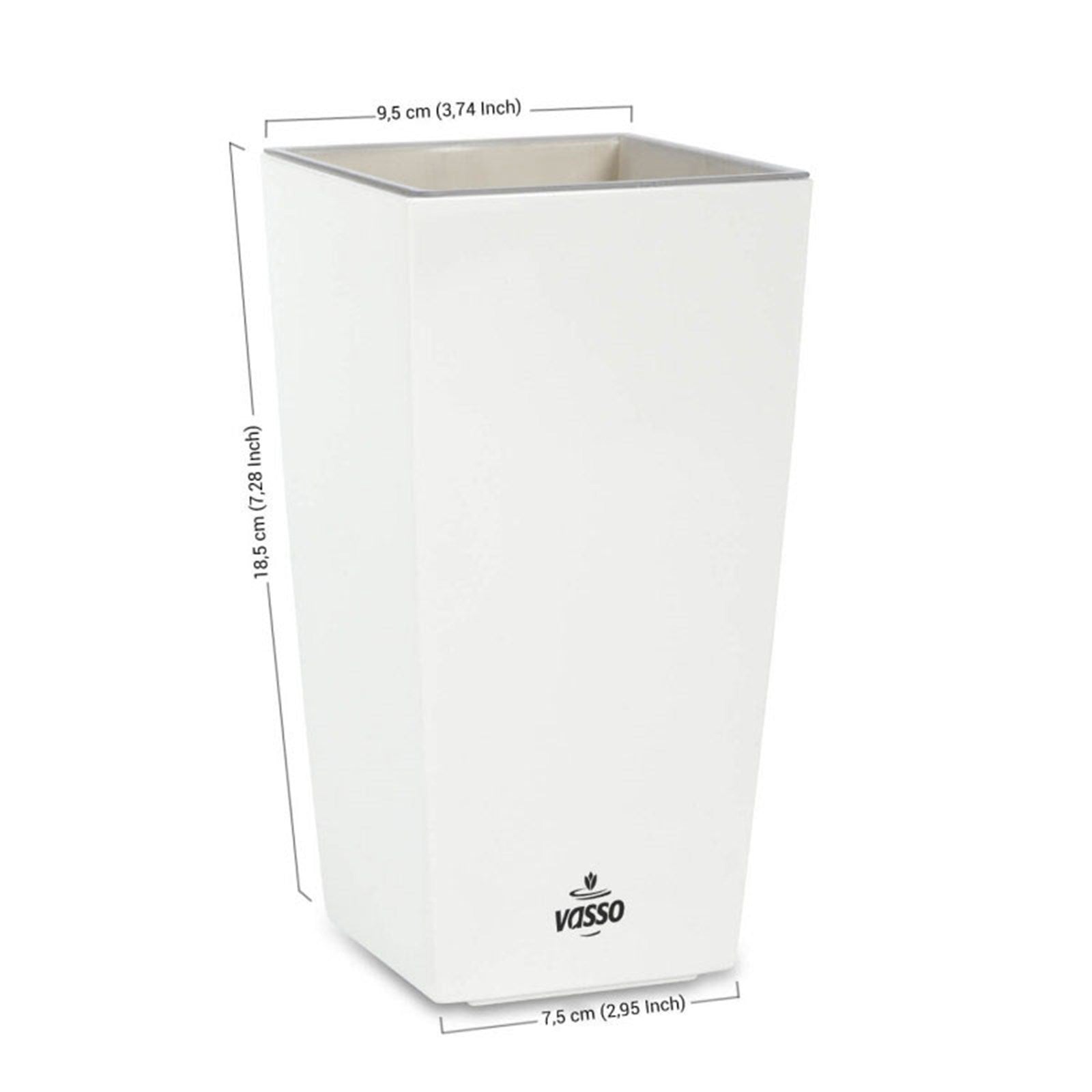 Vasso Kalika Vina Self Watering Pots White