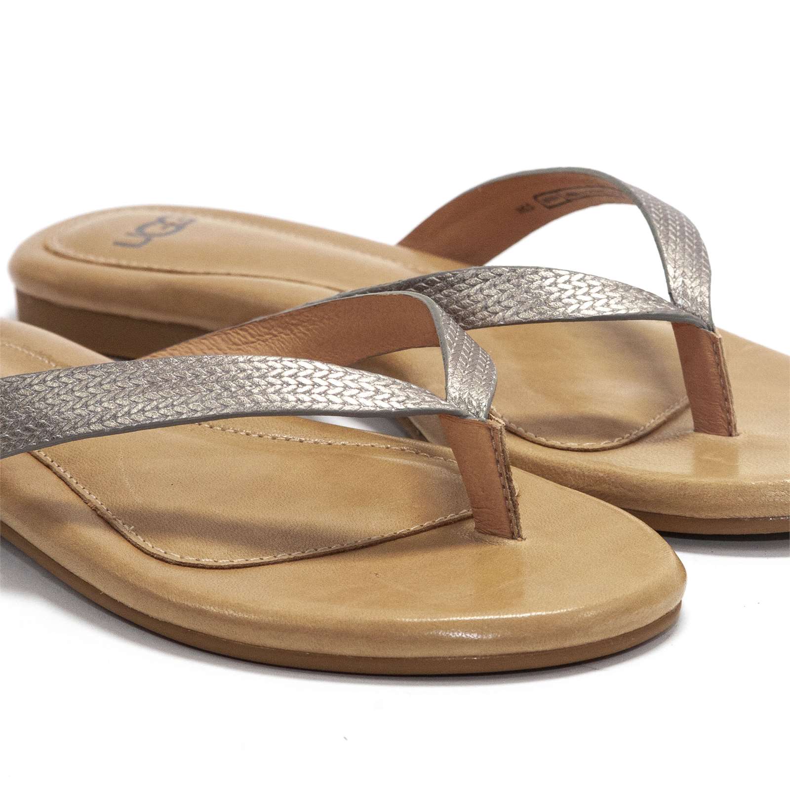 Ugg Women Allaria Ii Metallic Braid Flip Flops