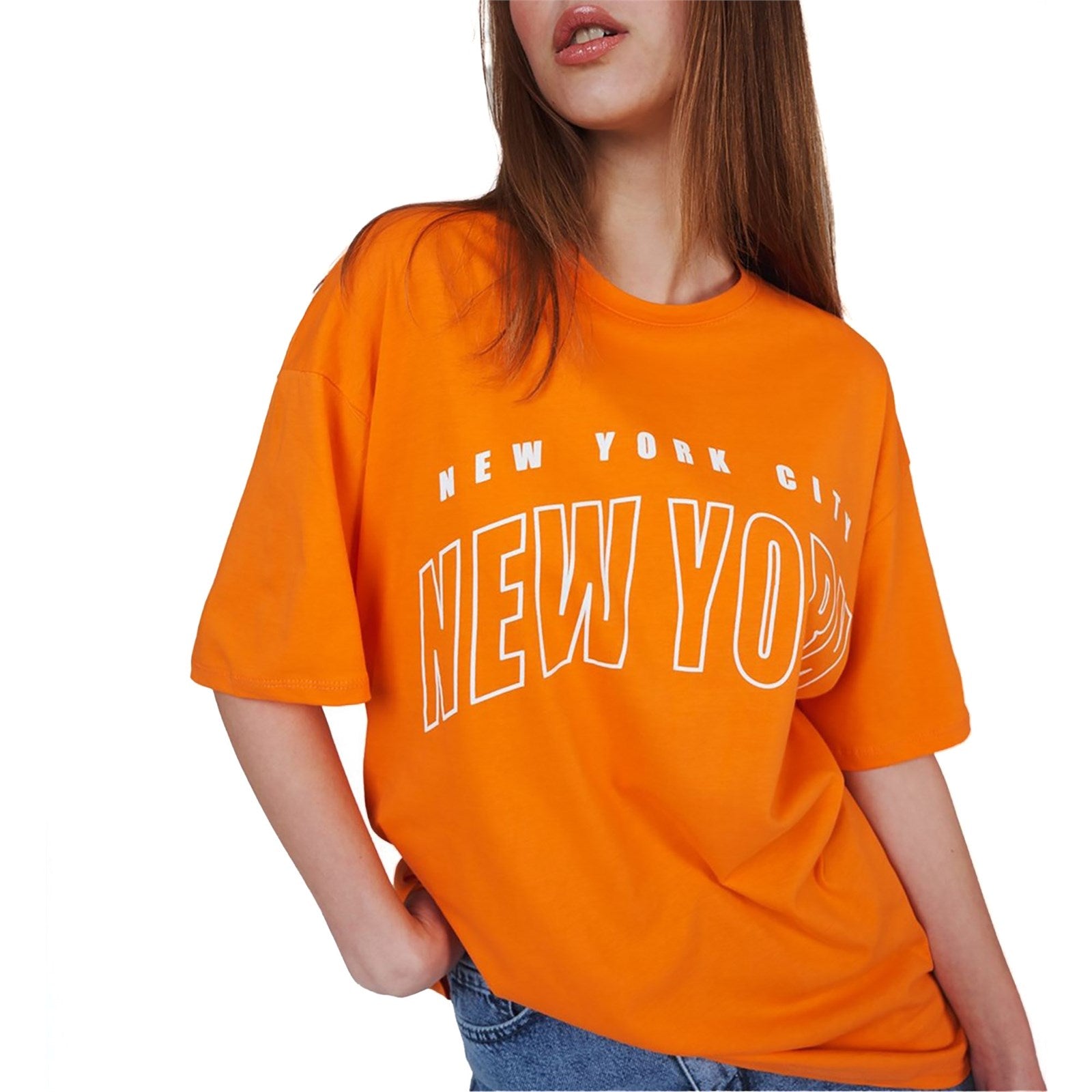 Ambar Women New York City Logo Relaxed Fit T-Shirt