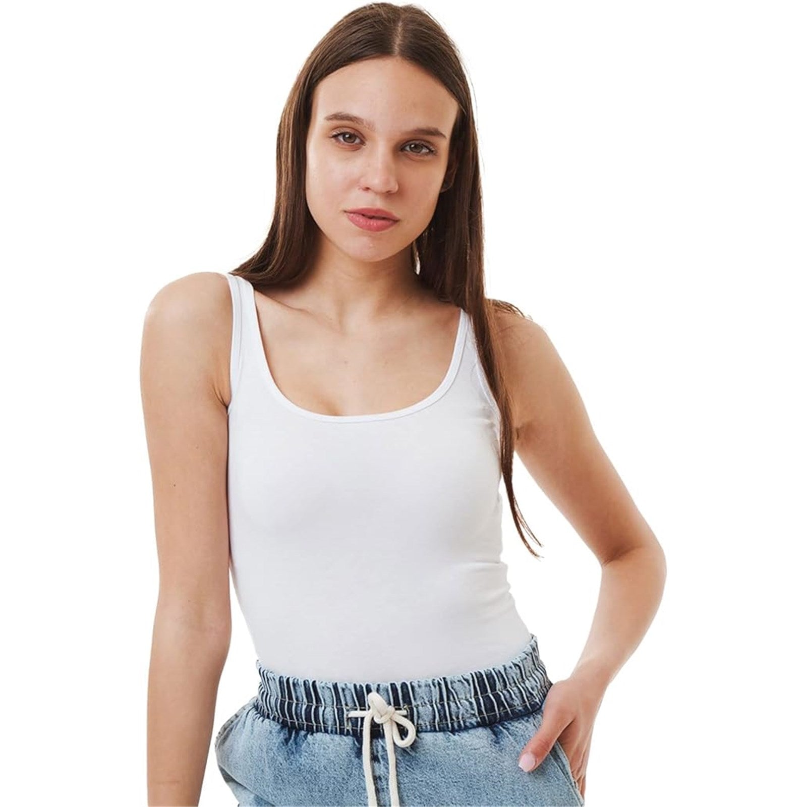 Ambar Women Basic Plain Top With Thick Straps