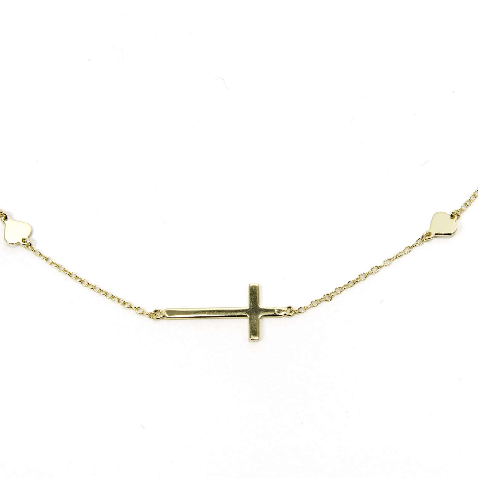 Athra Women Sideways Cross Necklace With Extension