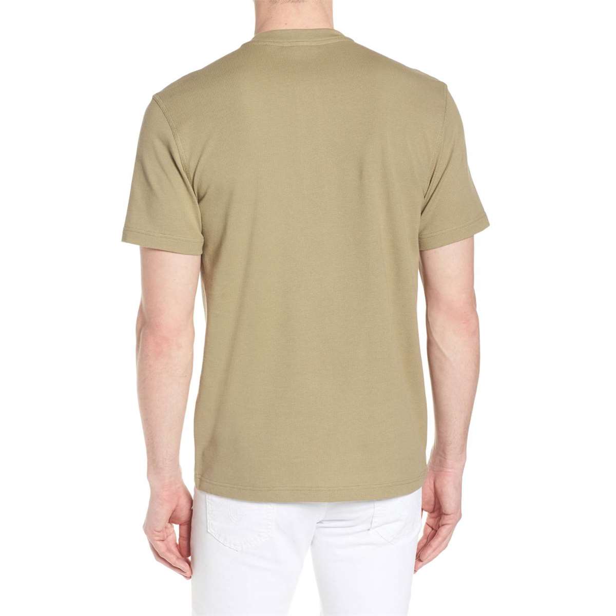 Lacoste Men Short Sleeve Henley Waffle Stitch Regular Fit T-Shirt