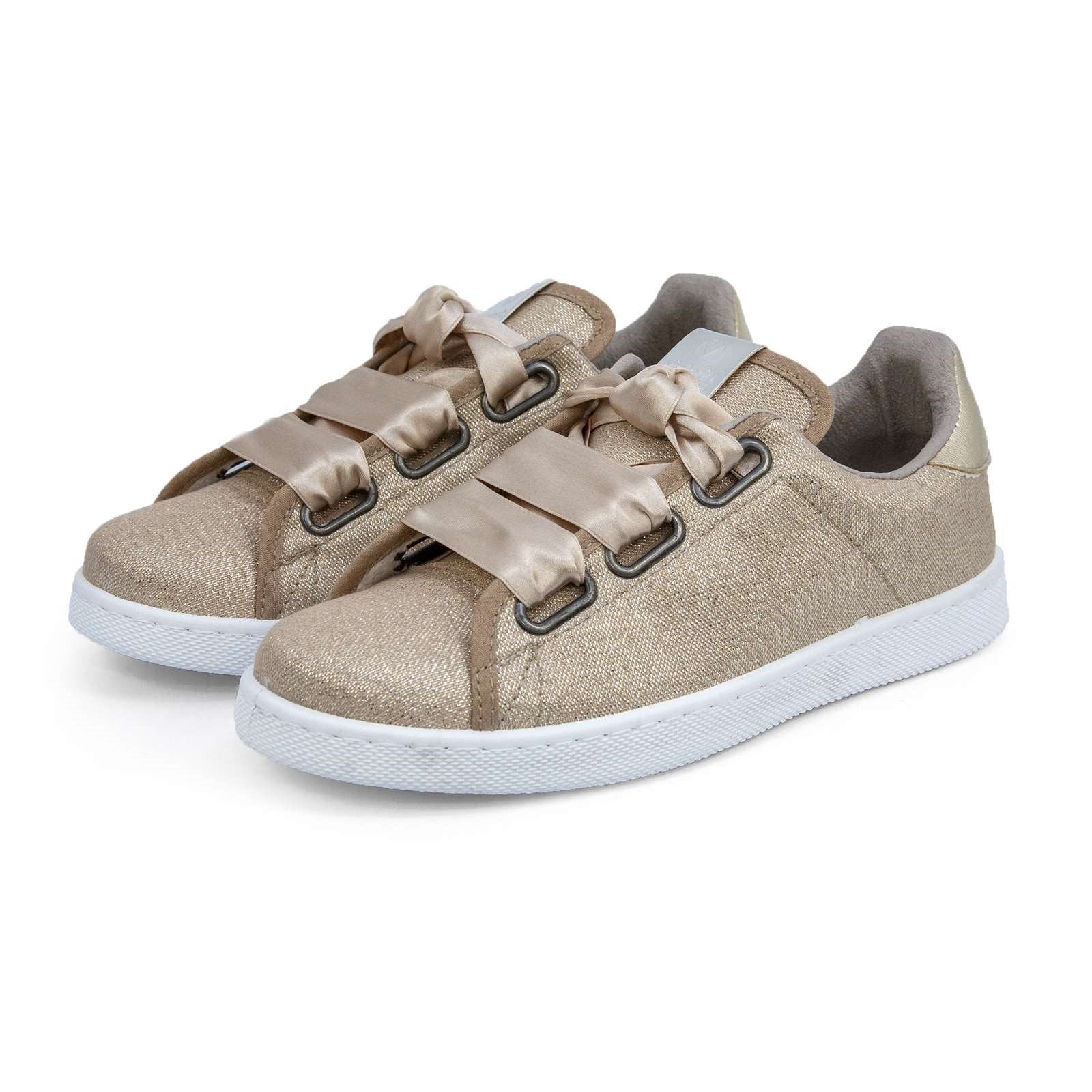 Victoria Women Satin Ribbon Lace-Up Sneaker