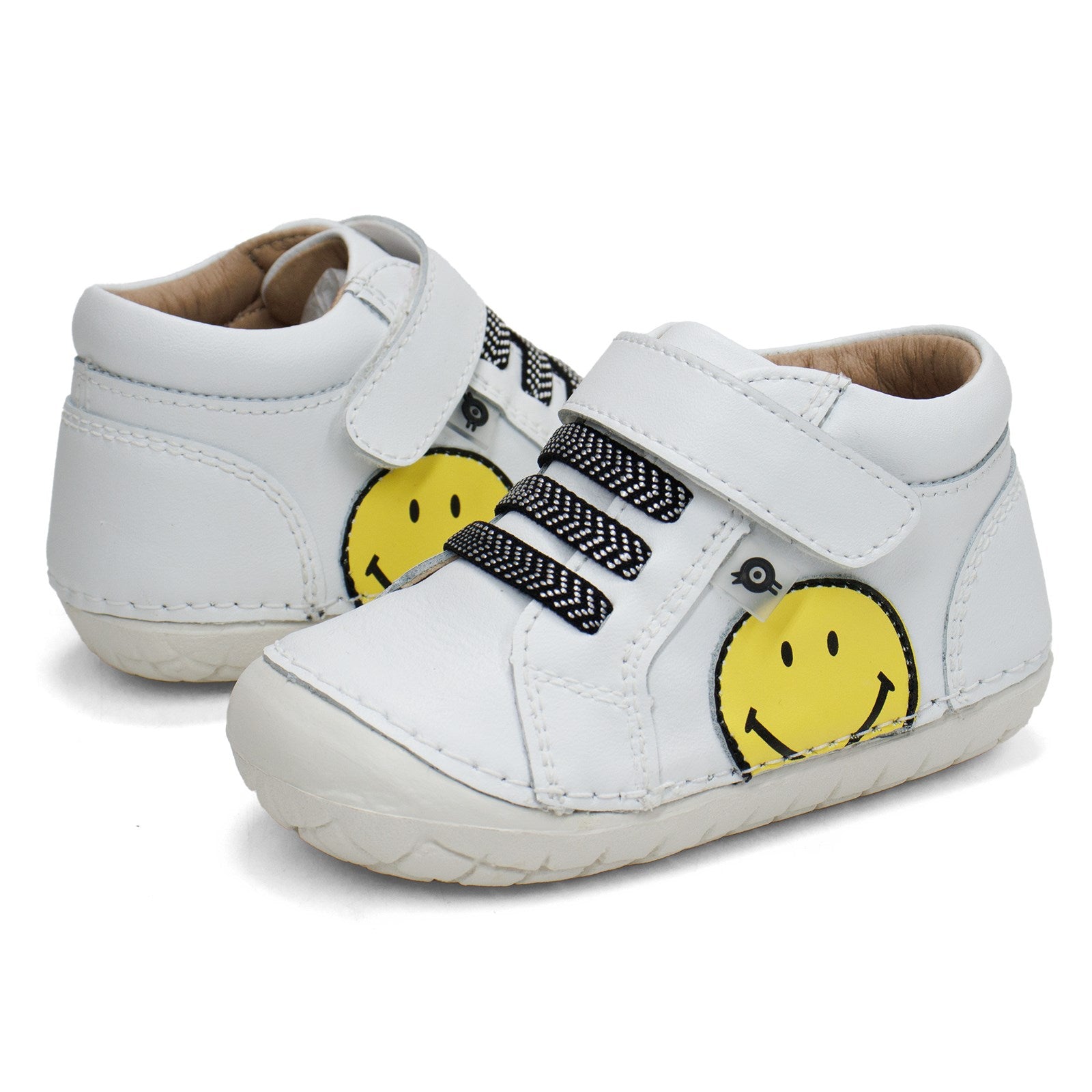 Old Soles Toddler Smiley Pave High-Top Leather Shoe With Hook And Loop Closure