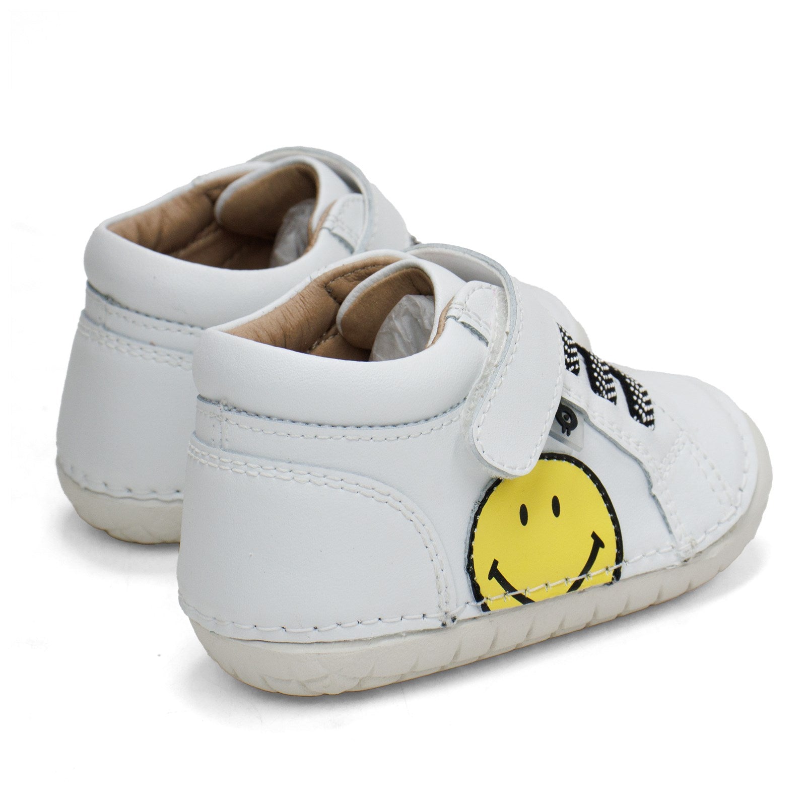 Old Soles Toddler Smiley Pave High-Top Leather Shoe With Hook And Loop Closure