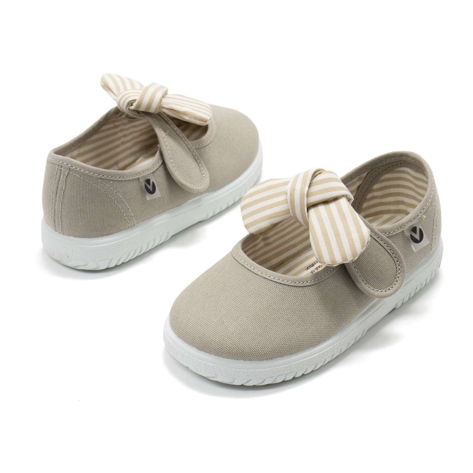 Victoria Toddler Slip On Canvas Bow Shoes