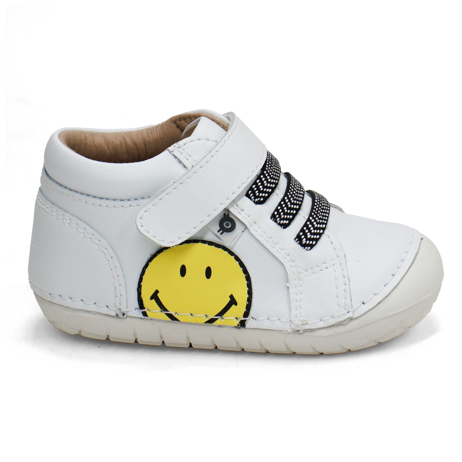 Old Soles Toddler Smiley Pave High-Top Leather Shoe With Hook And Loop Closure