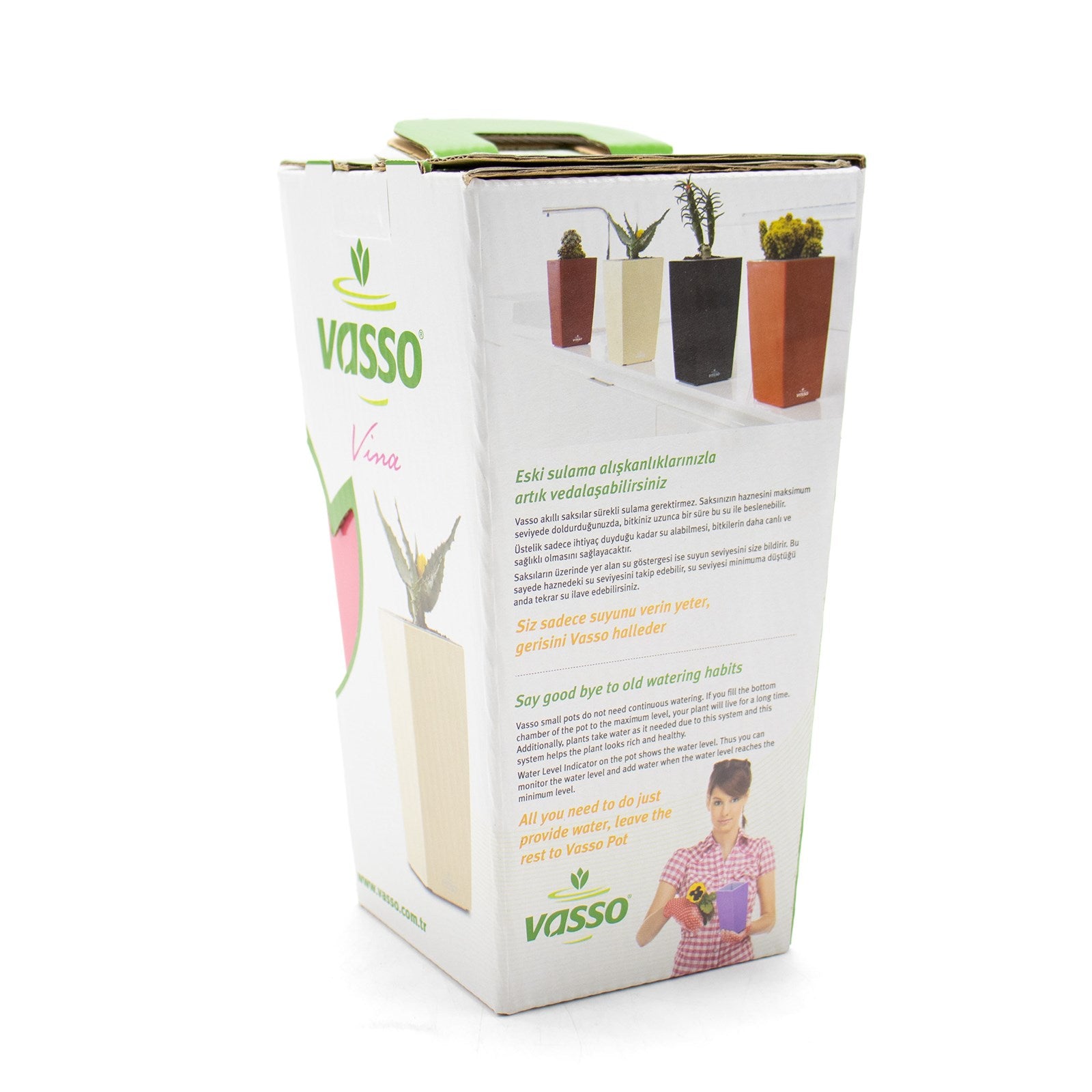 Vasso Kalika Vina Self Watering Pots Pastel Gray
