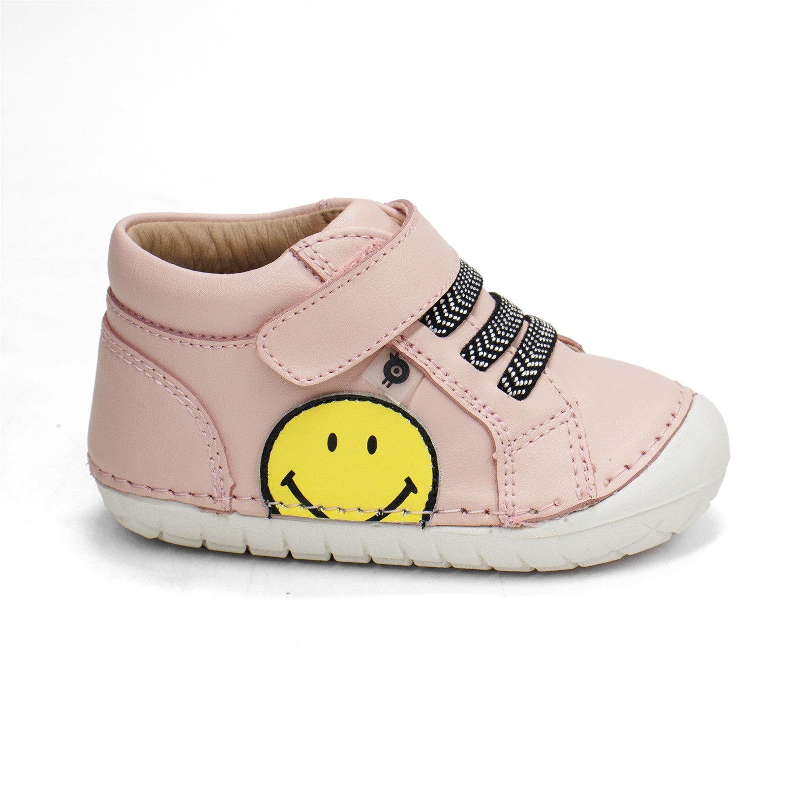 Old Soles Toddler Smiley Pave High-Top Leather Shoe With Hook And Loop Closure
