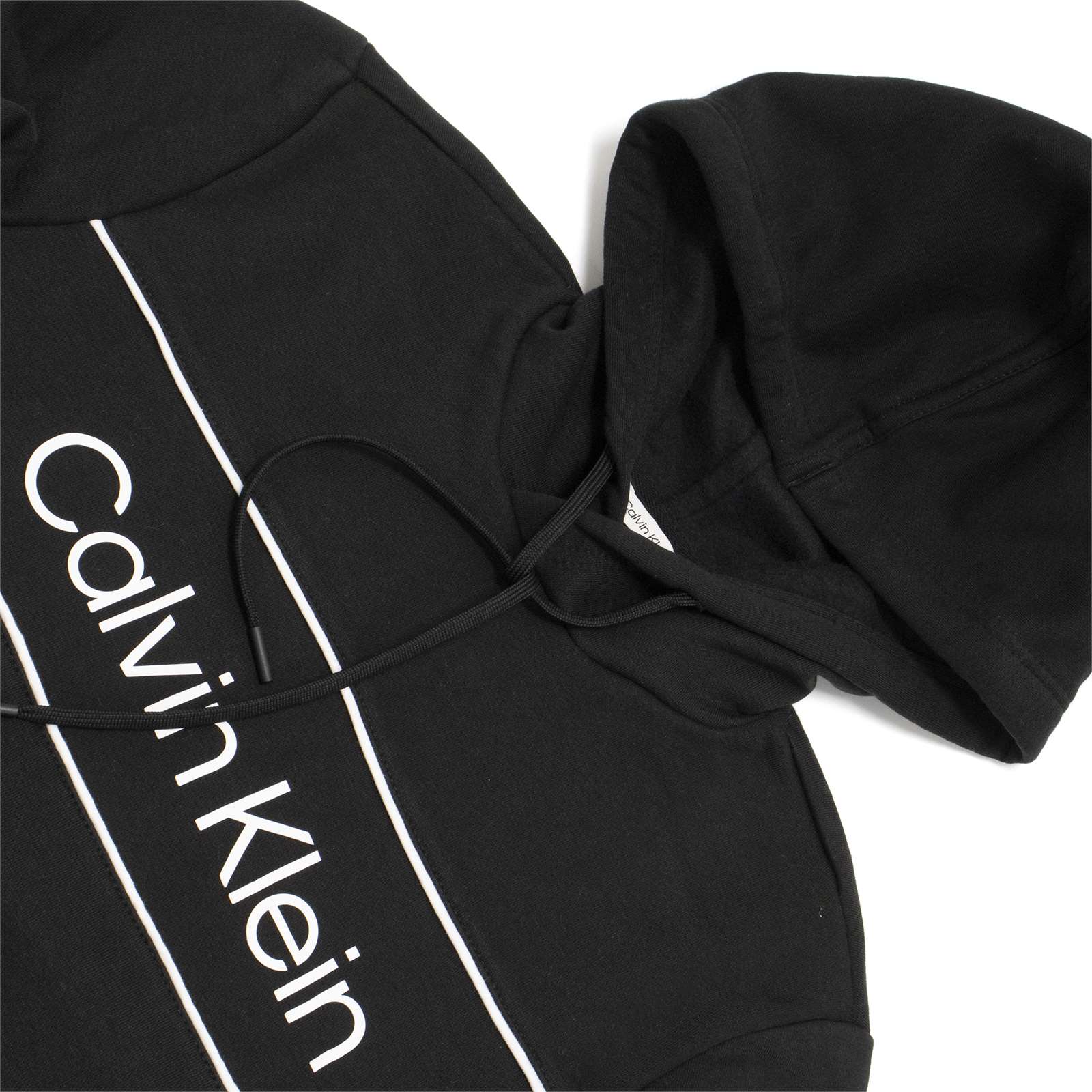 Calvin Klein Men Long Sleeve Iconic Logo Piping Pullover Hoodie