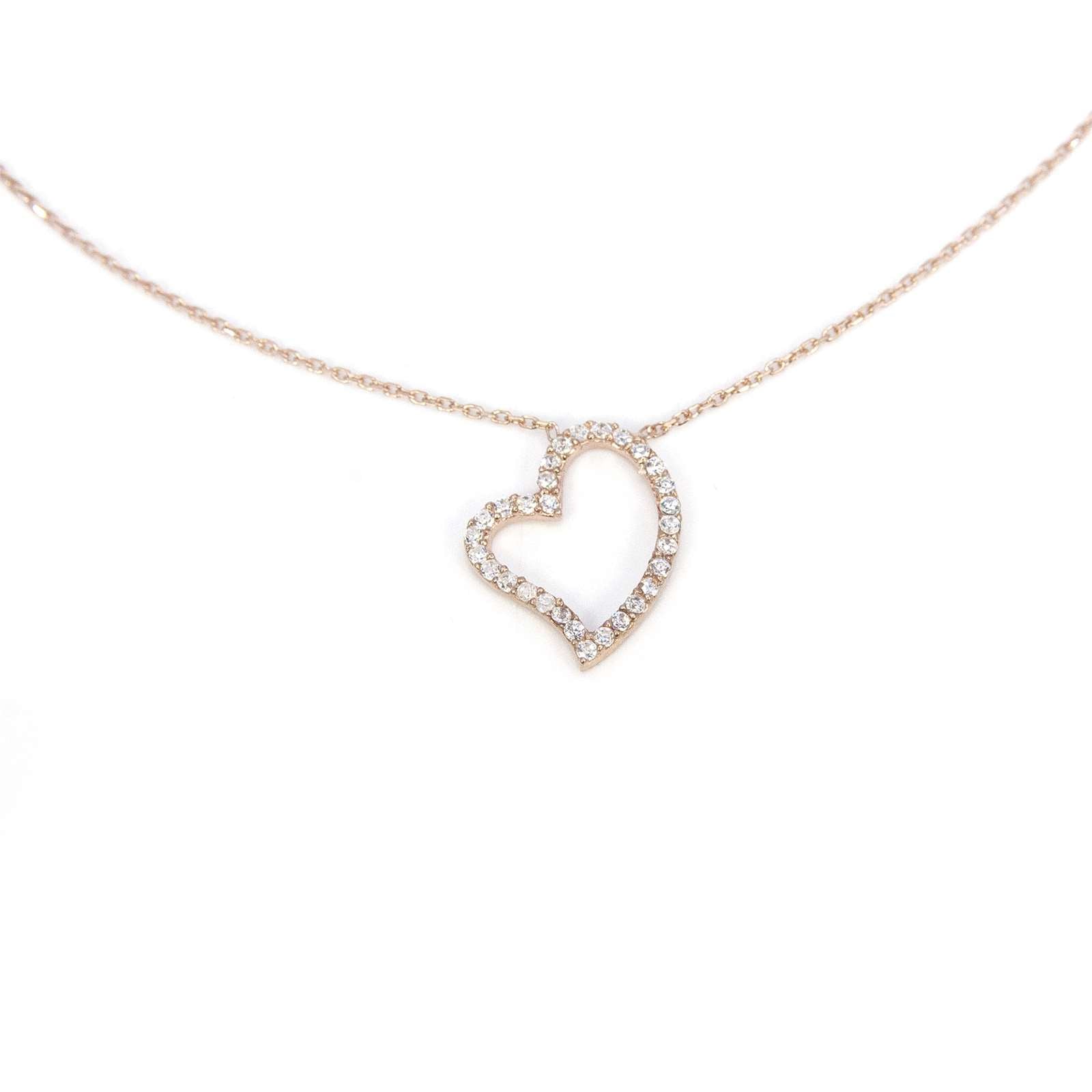 Athra Women Open Angled Heart Necklace