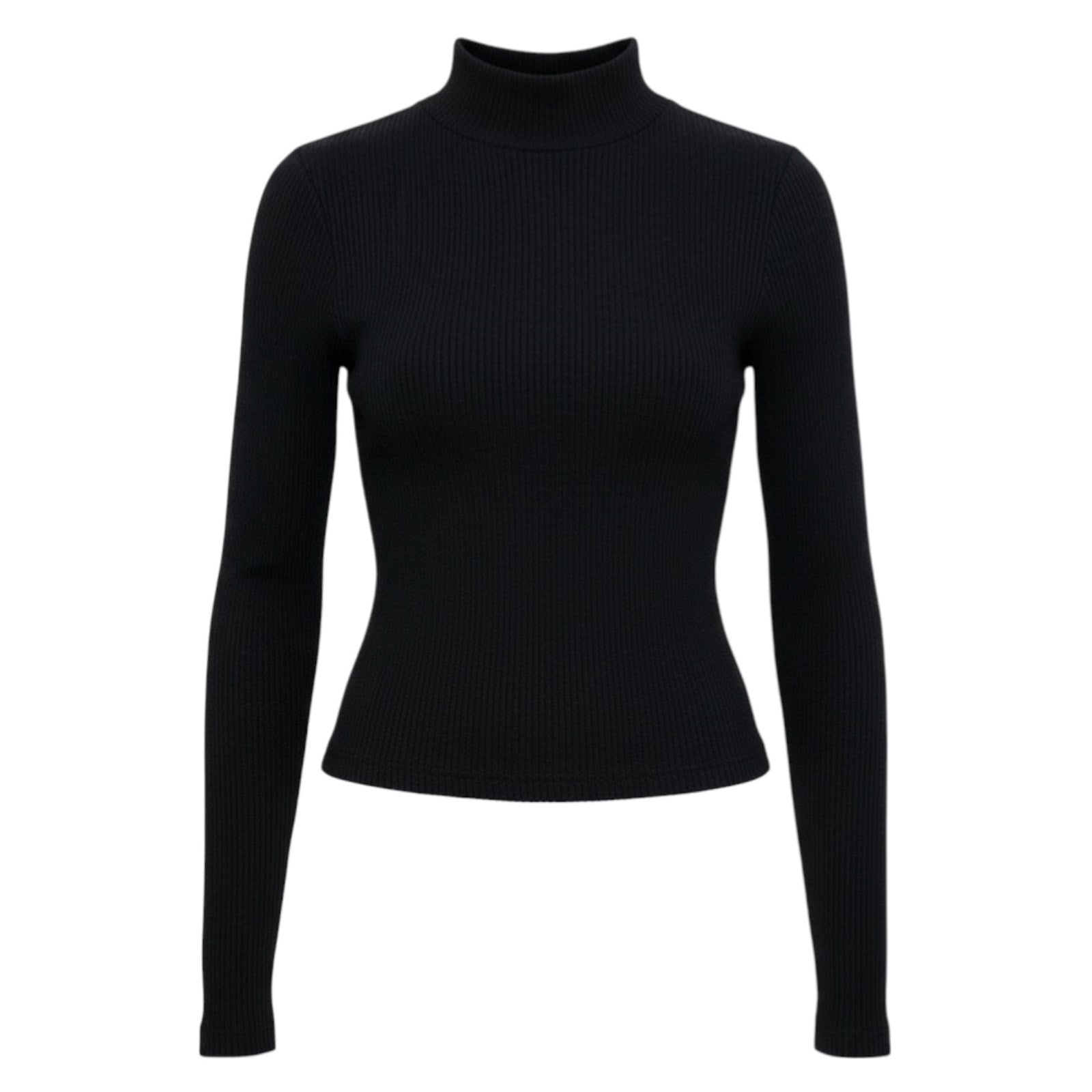 Ambar Women Mock Neck Long Sleeve Cotton Rib Top