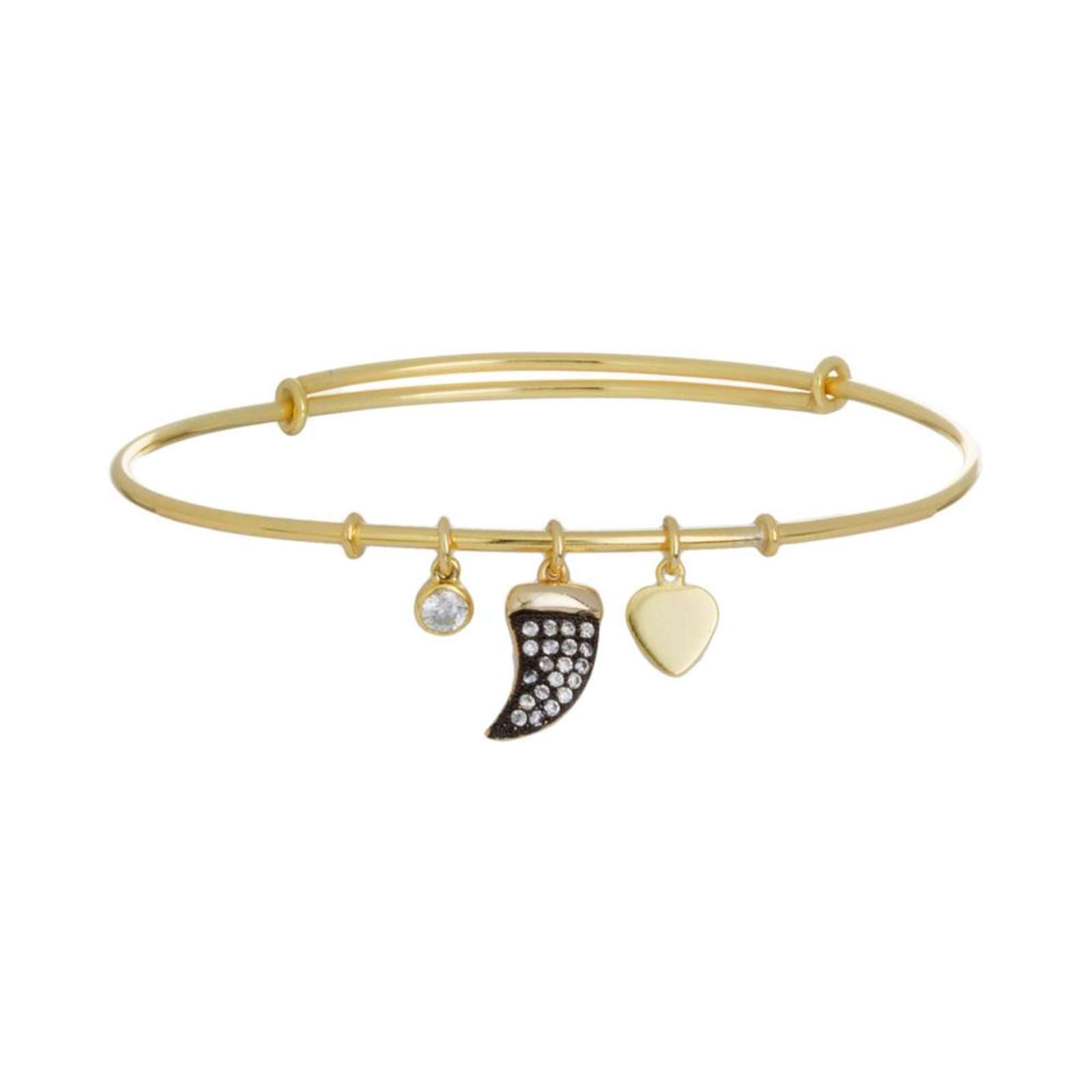 Athra Women Adjustable Horn Charm Bangle