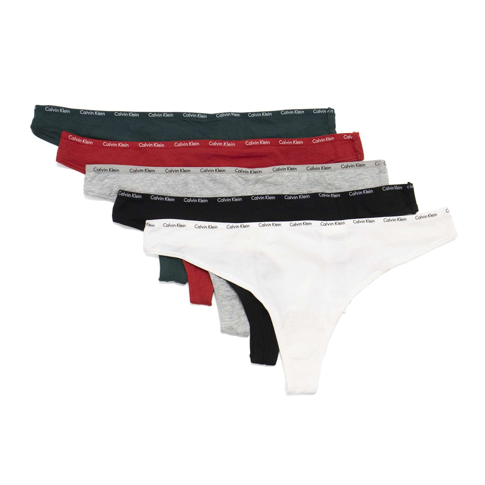 Calvin Klein Women 5-Pack Signature Logo Cotton Thong