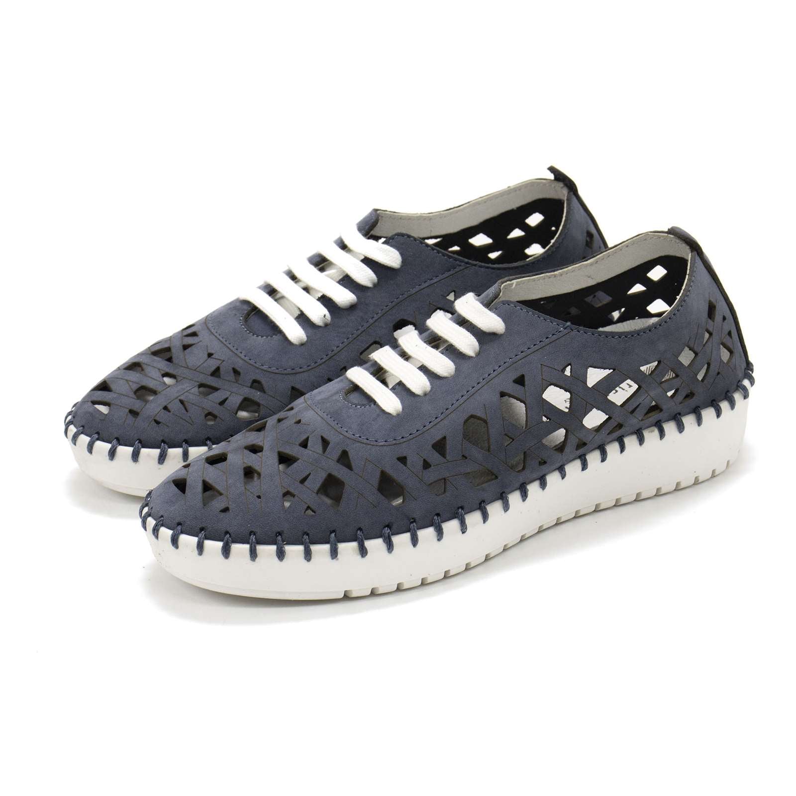 Eric Michael Women Dolores Laser-Cut Leather Casual Sneaker