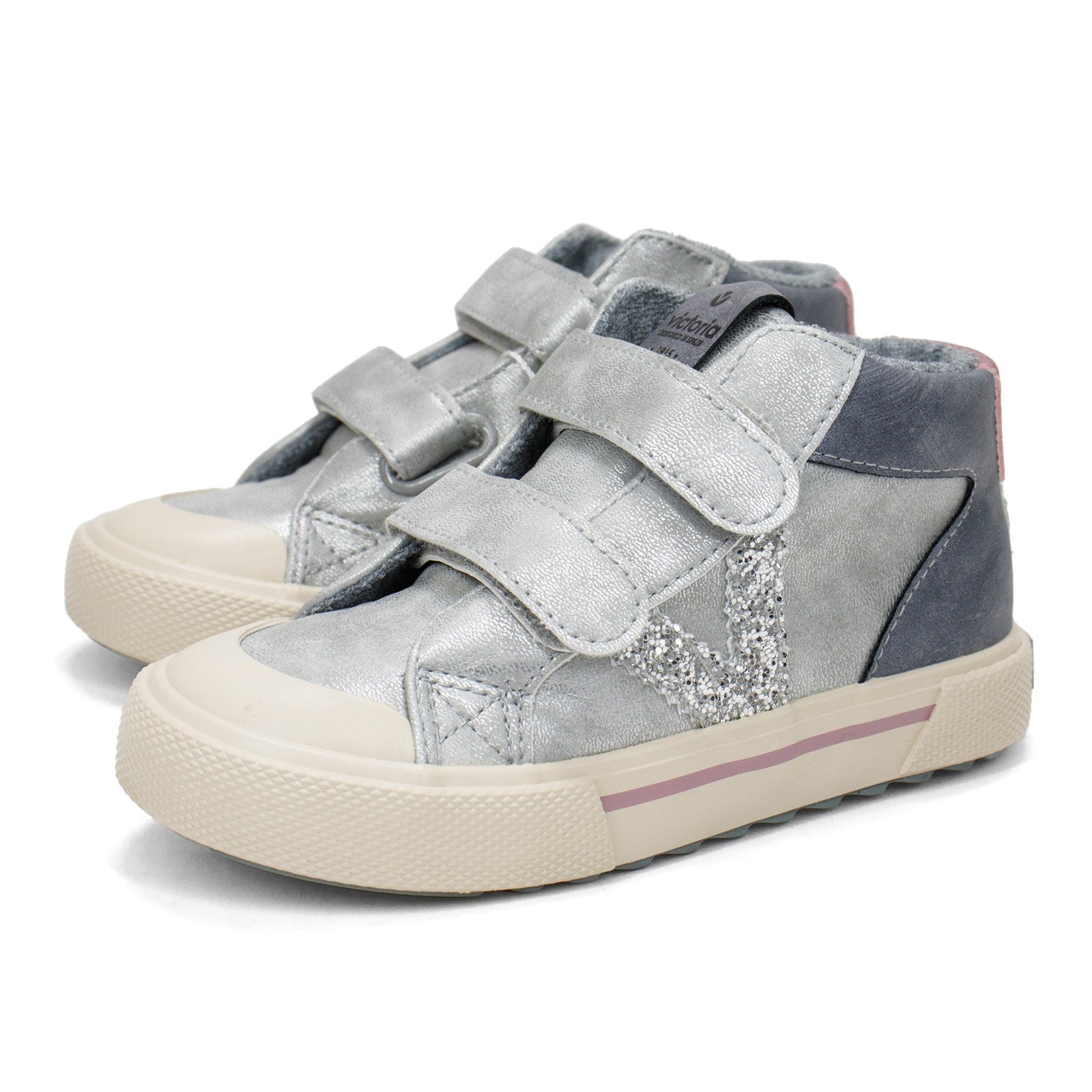 Victoria Girl Tribu Metal Straps Glitter High Top Sneakers