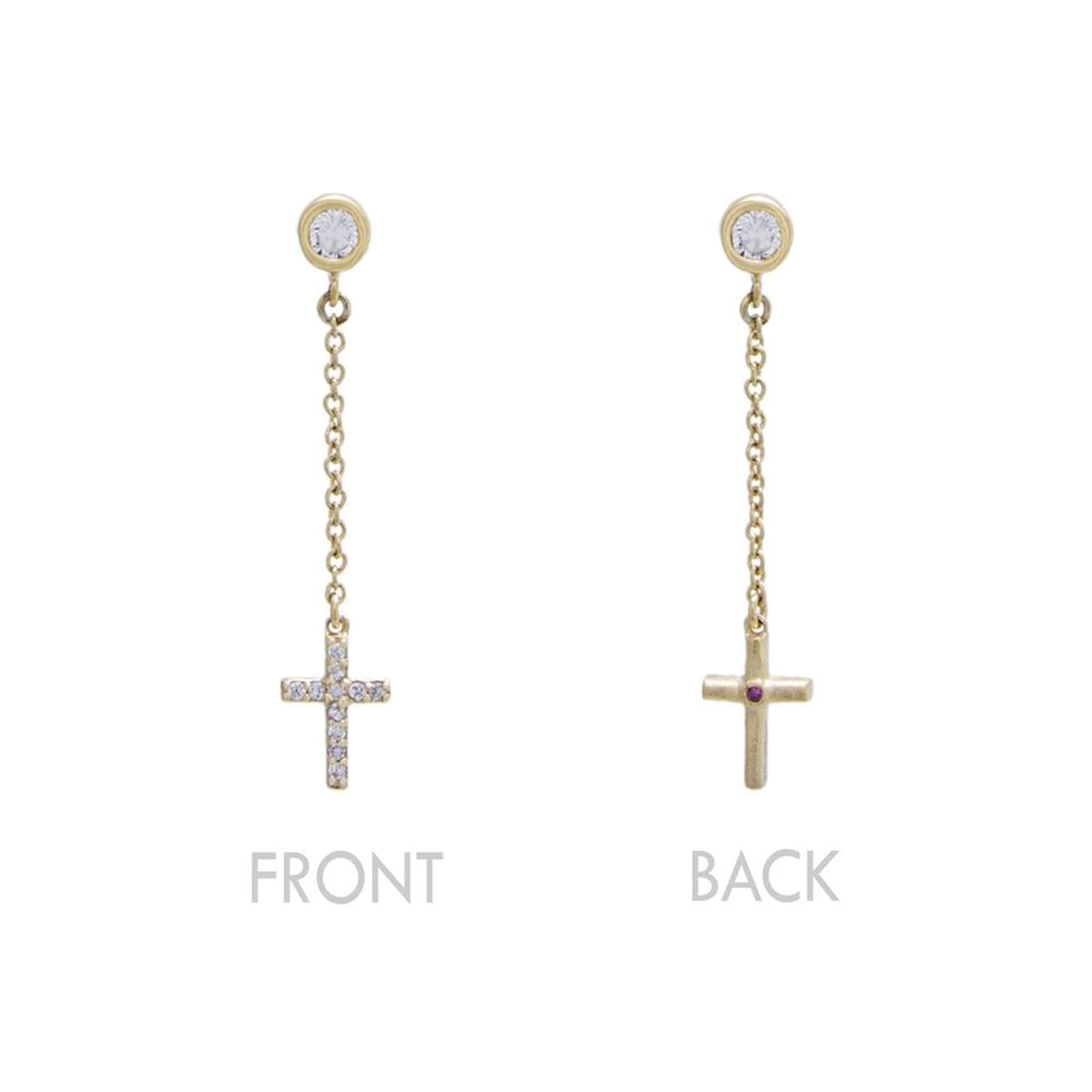 Athra Women Cross Chain Drop Stud