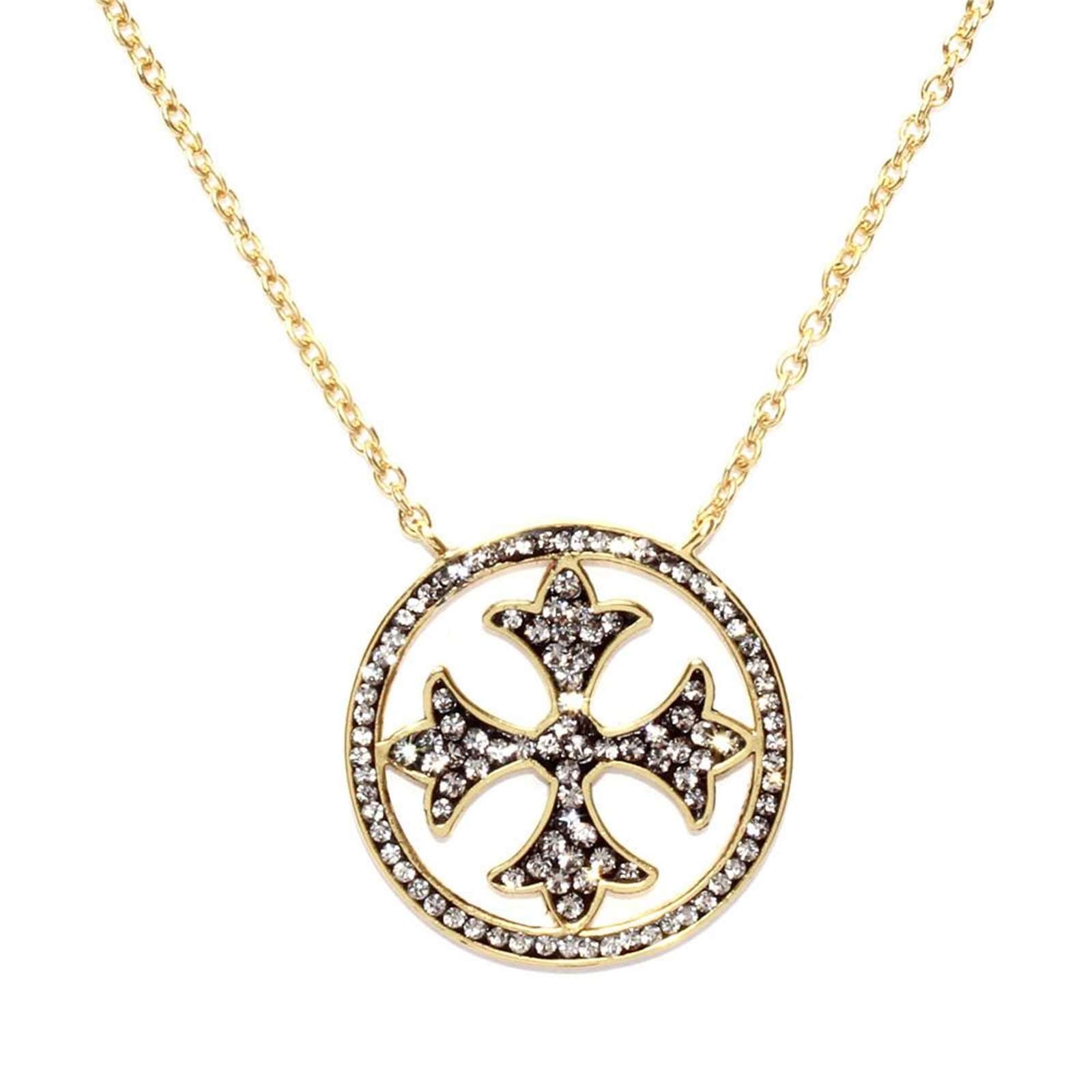 Athra Women Round Cross Necklace With Extension