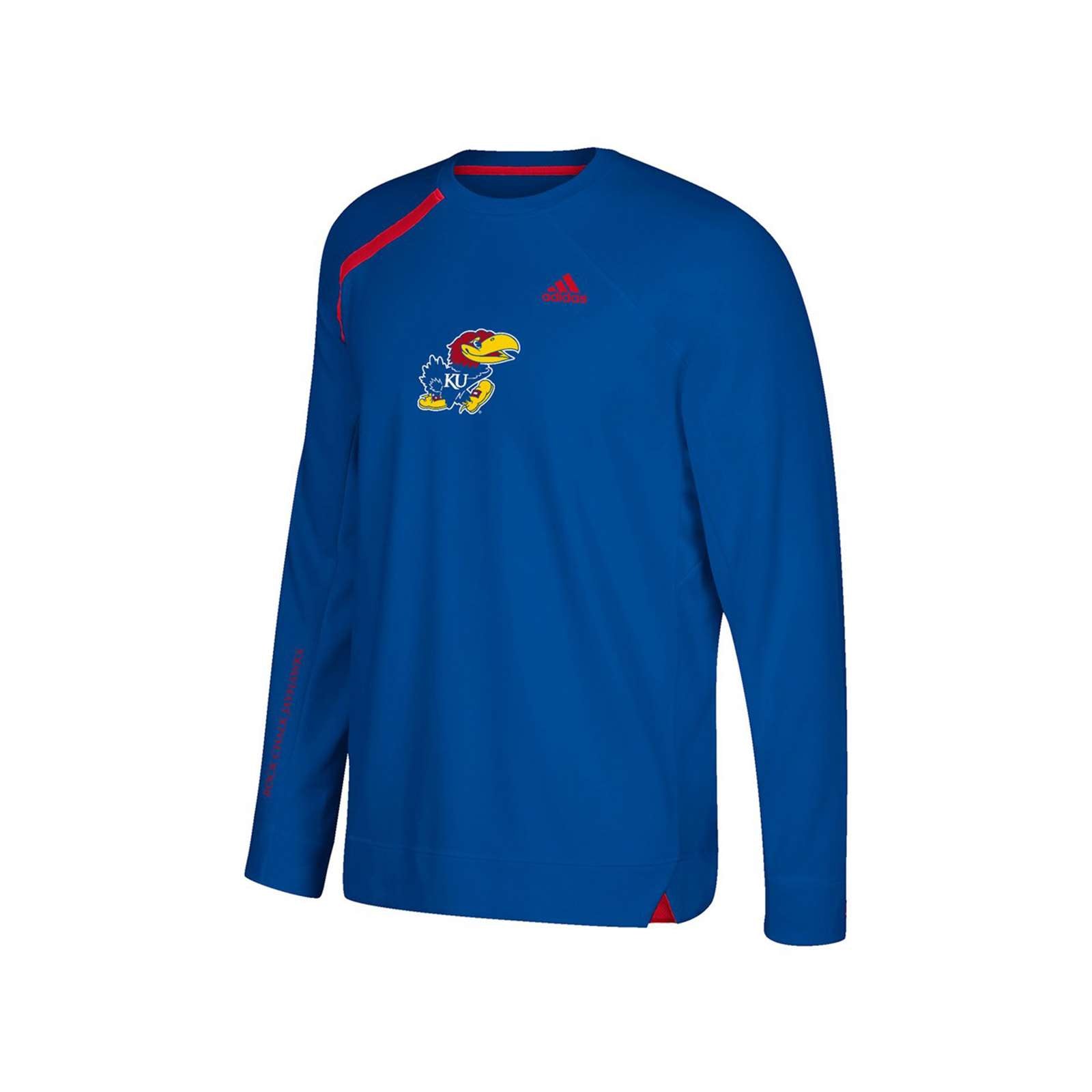 Adidas Men Ncaa Kansas Jayhawks On Court L/S Shooting Shirt