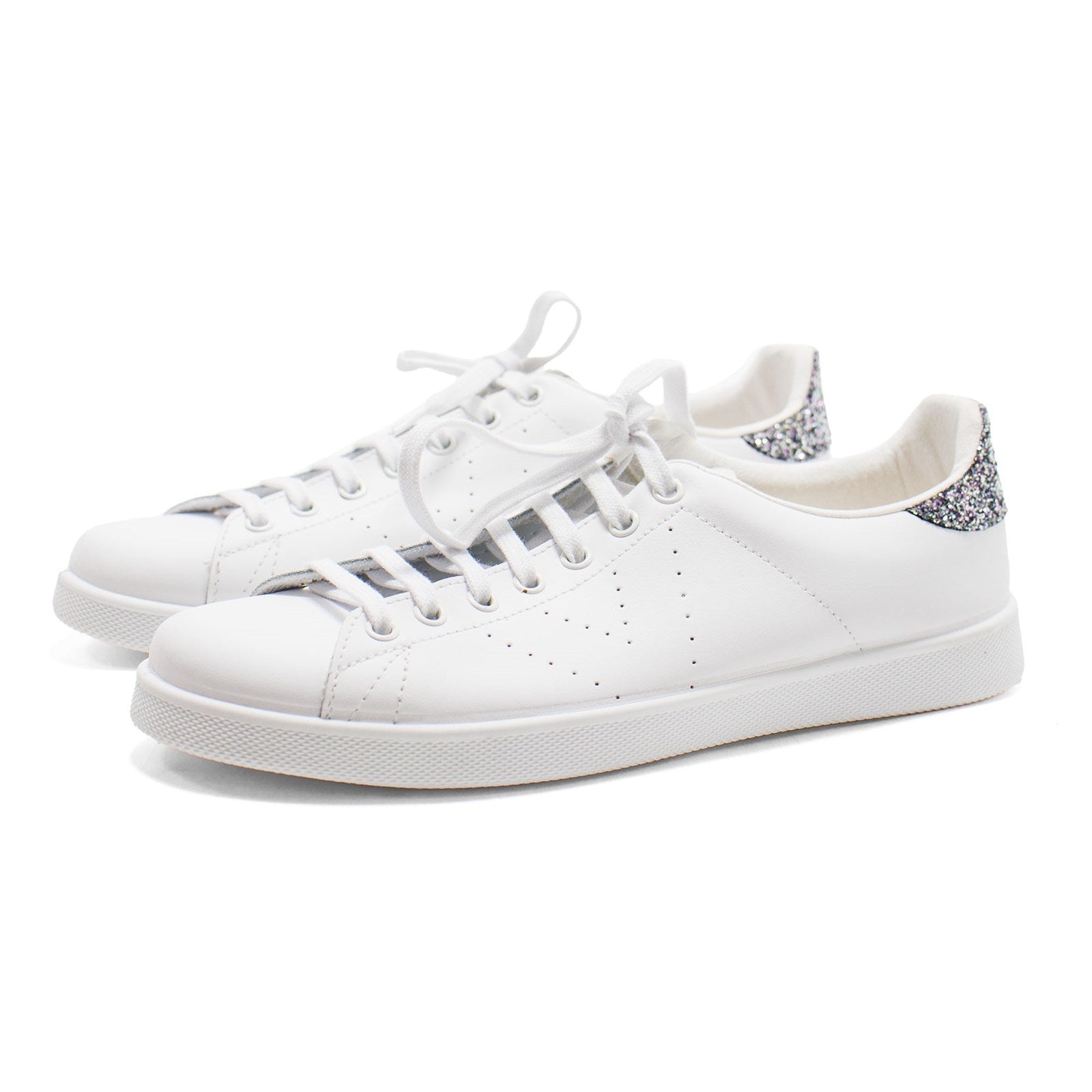 Victoria Women Leather Sneakers With Glitter