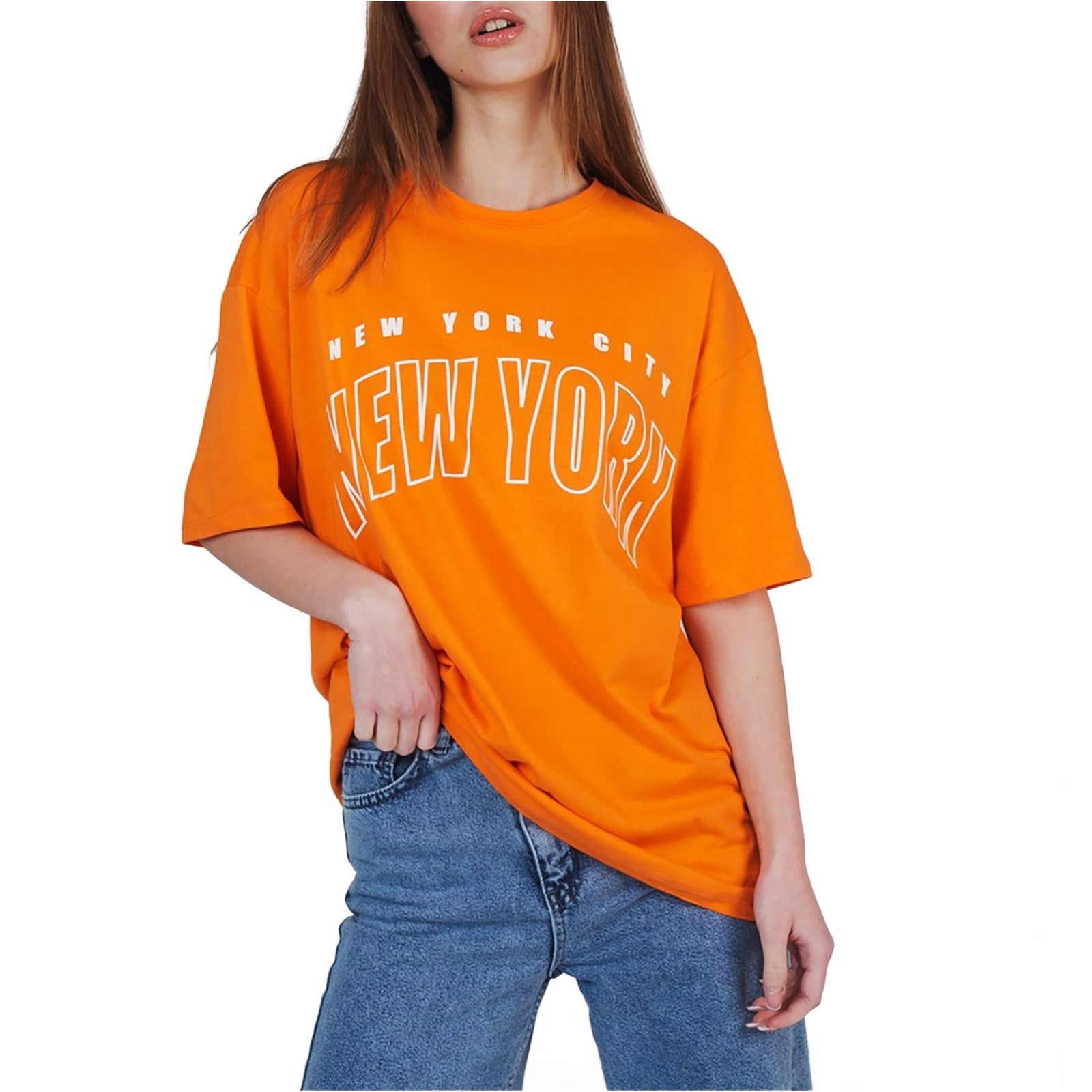 Ambar Women New York City Logo Relaxed Fit T-Shirt