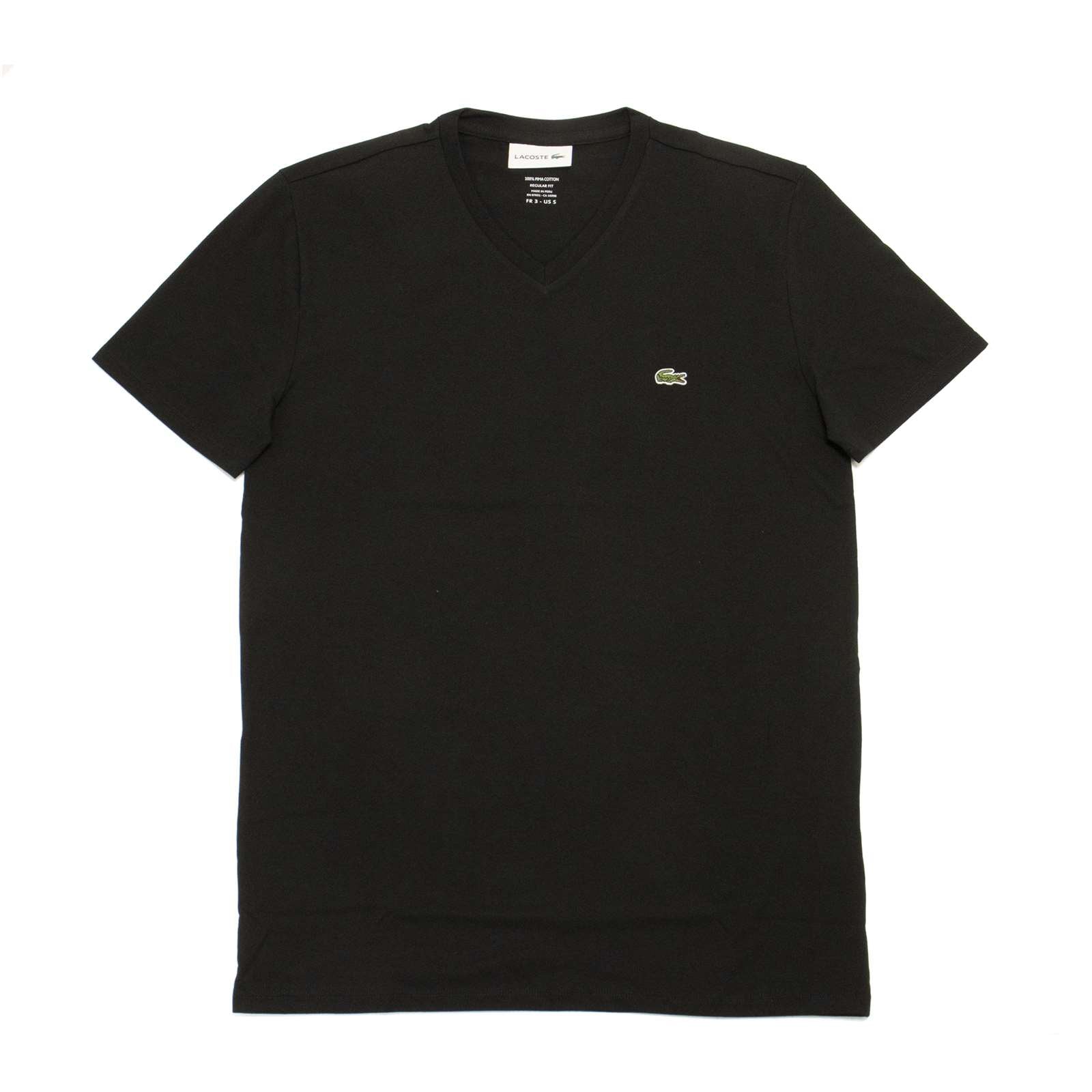 Lacoste Men Standard Short Sleeve Pima V-Neck Tee