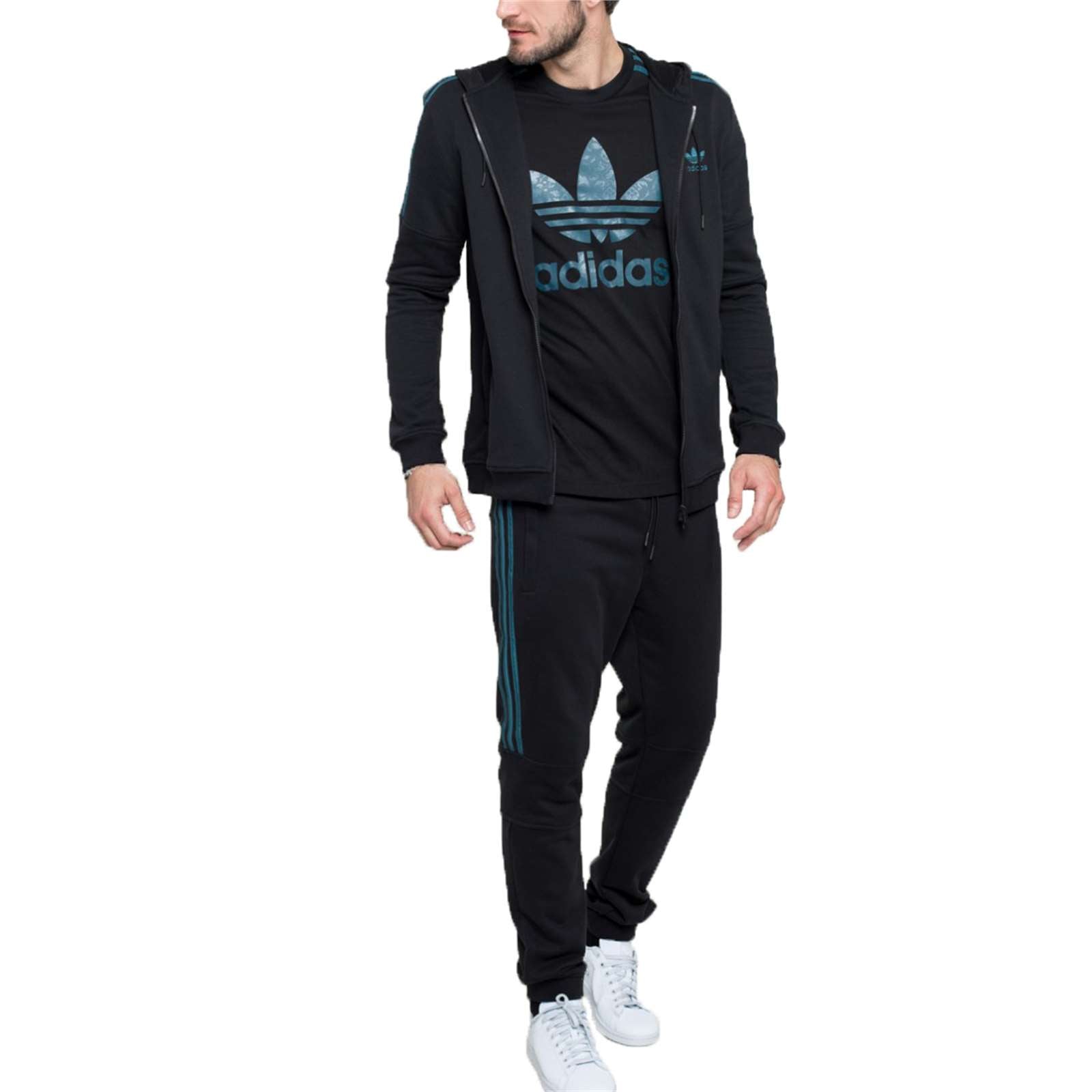 Adidas Men Ornamental Block Full Zip Hoodie