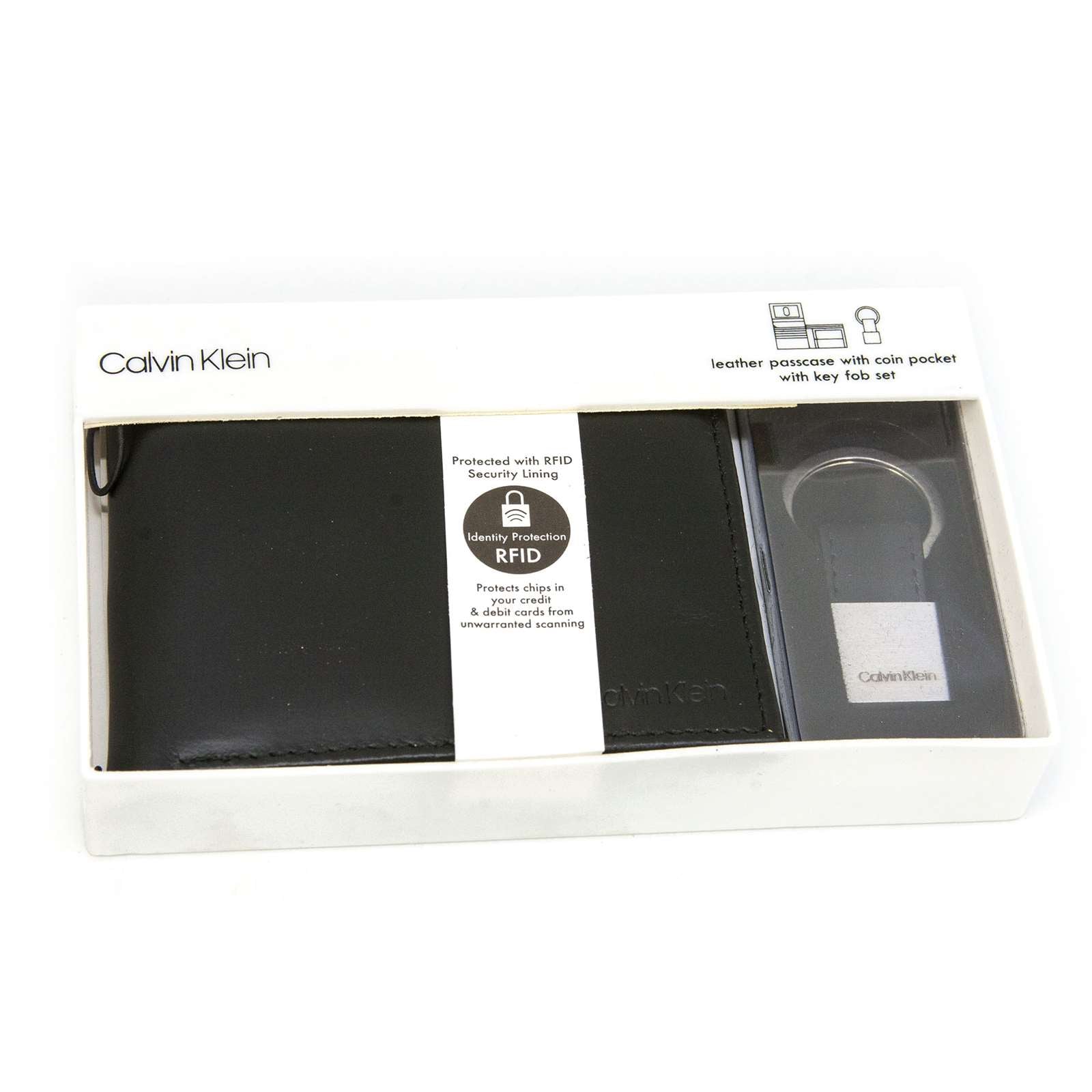 Calvin Klein Men Passcase Wallet W/Key Fob