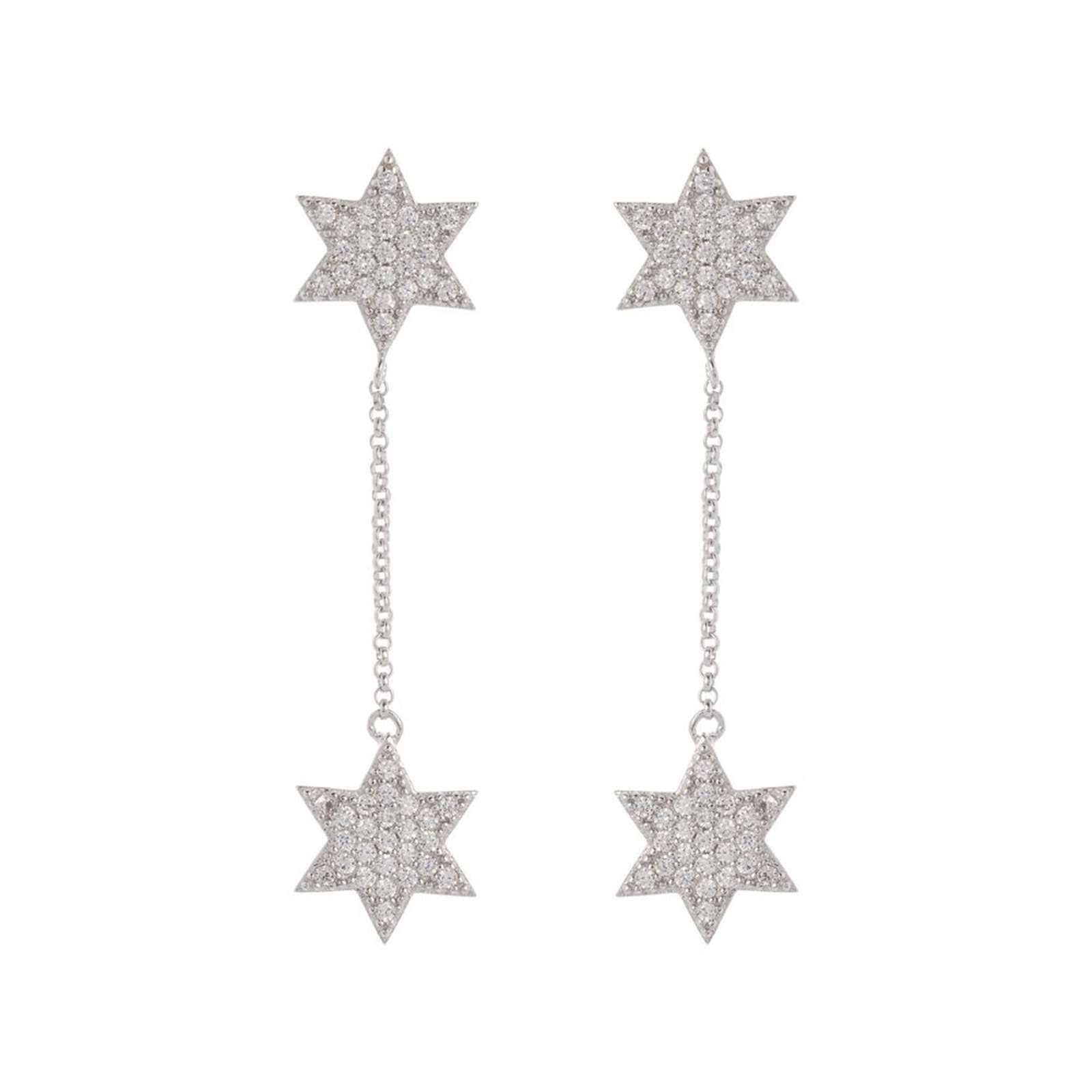 Athra Women Double Star Drop Earring