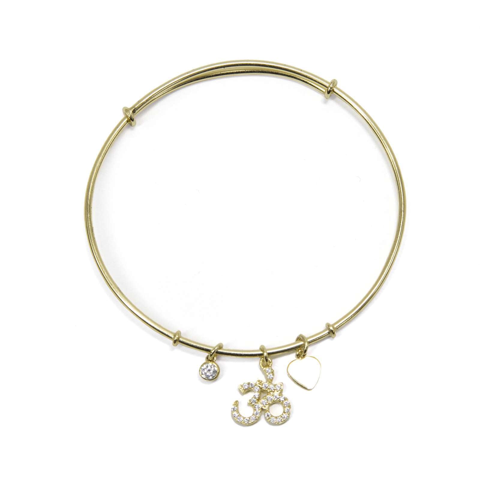 Athra Women Adjustable Om Charm Bangle