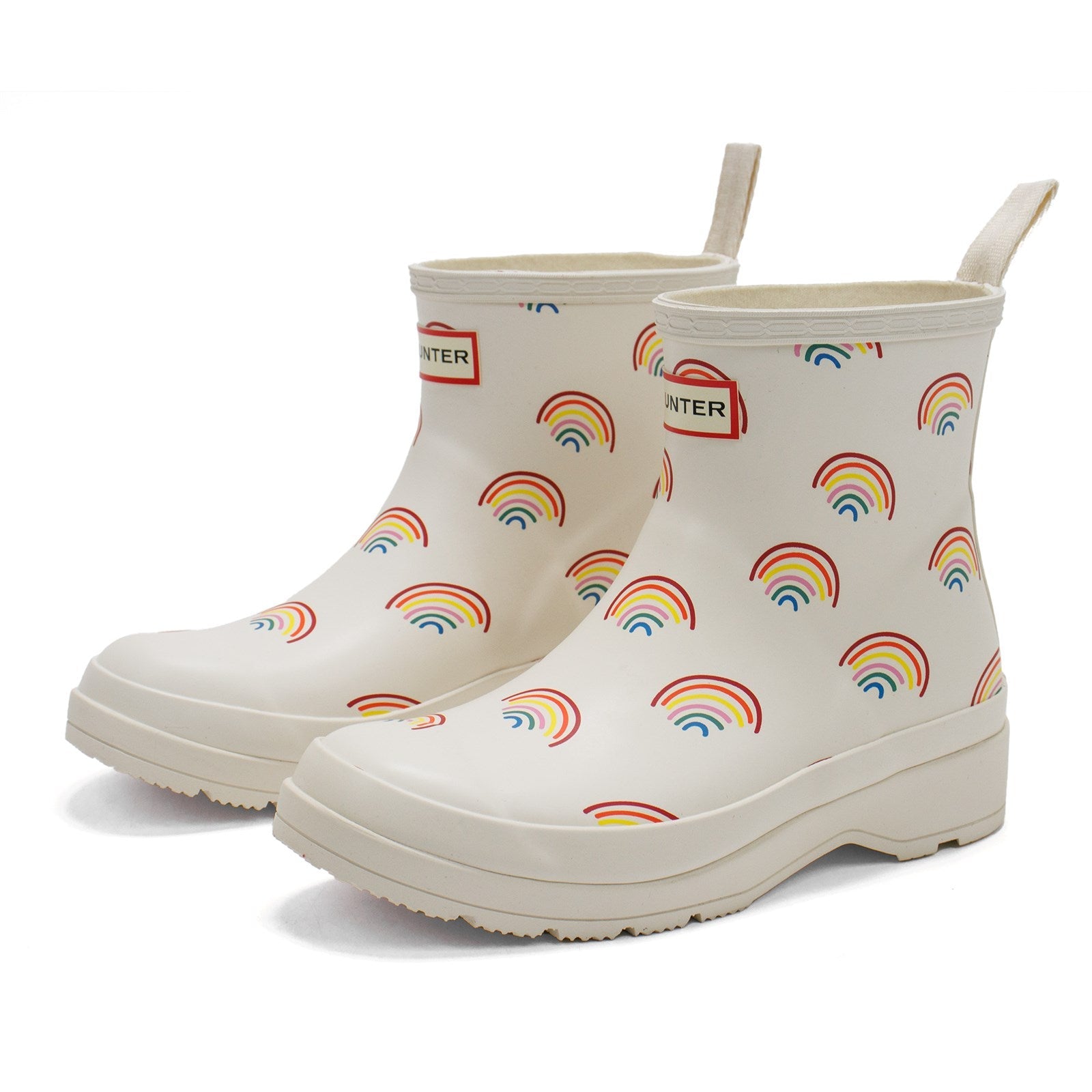 Hunter Women Play Mini Rainbow Print Short Rain Boots