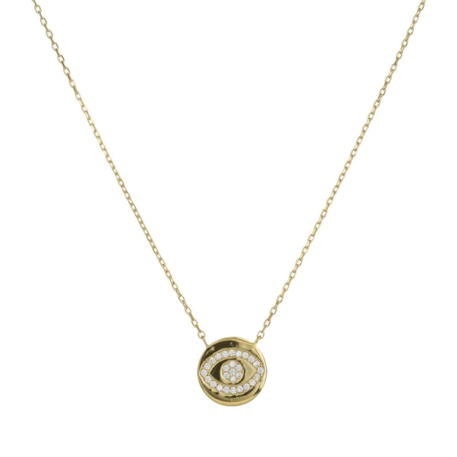 Athra Women Round Guardian Eye Necklace With Extension