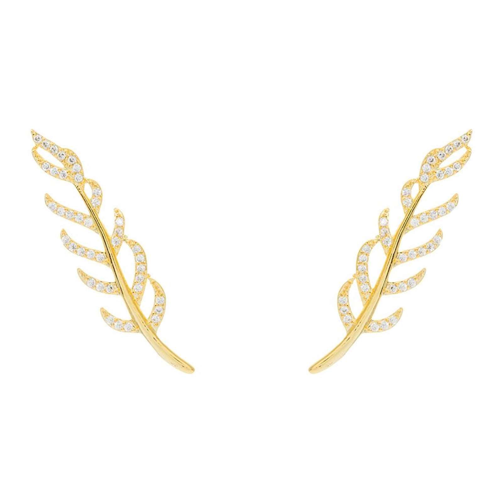 Athra Women Fern Leaf Illusion Earring