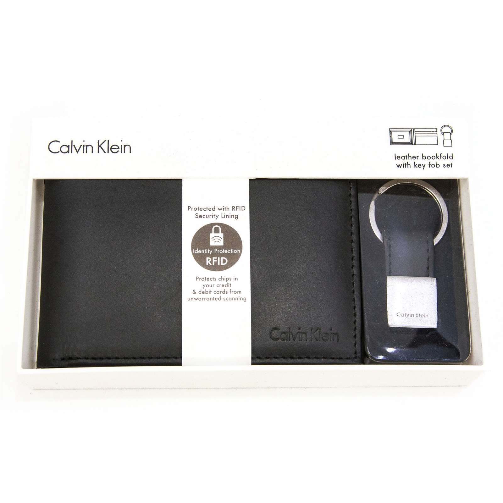 Calvin Klein Men Bookfold Wallet And Key Fob Set