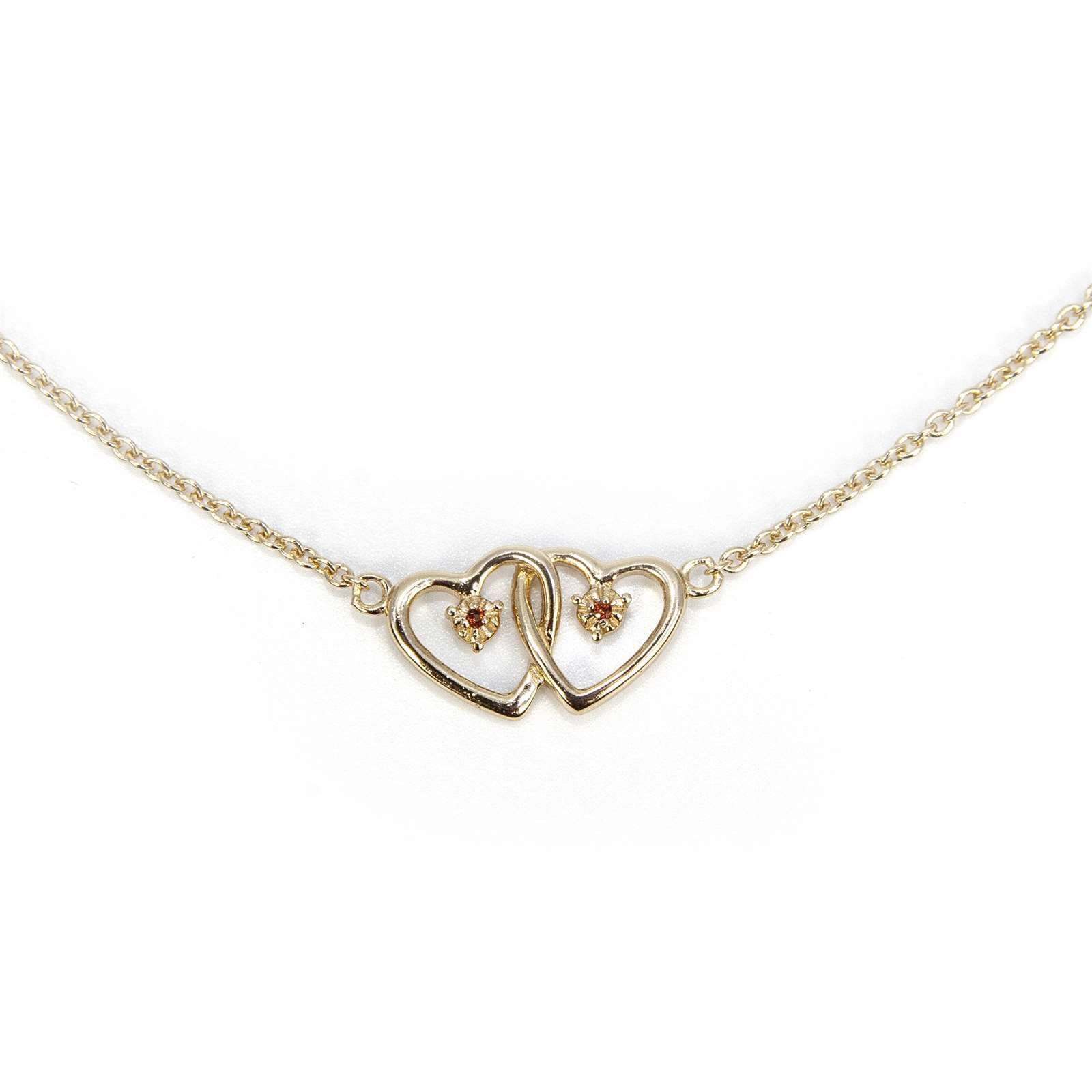 Athra Women Double Heart Necklace With Extension