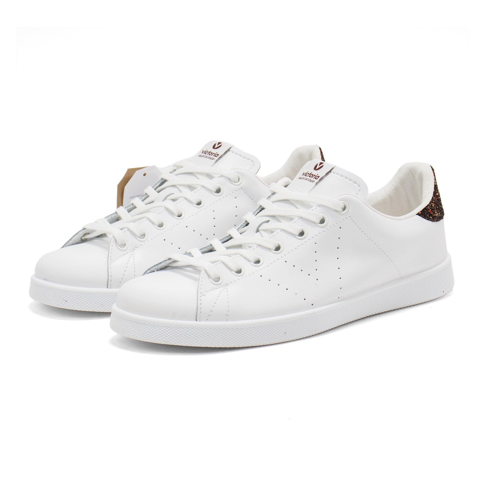 Victoria Women Leather Sneakers With Glitter