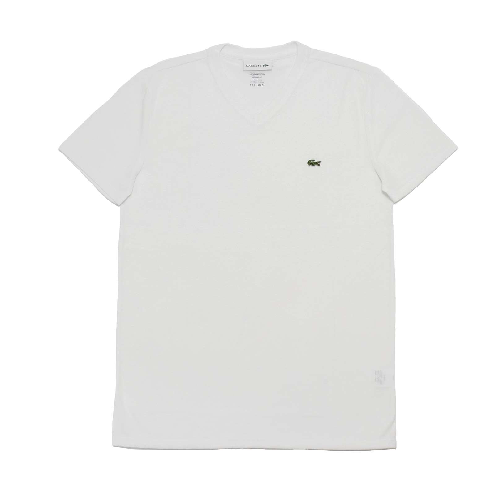 Lacoste Men Standard Short Sleeve Pima V-Neck Tee