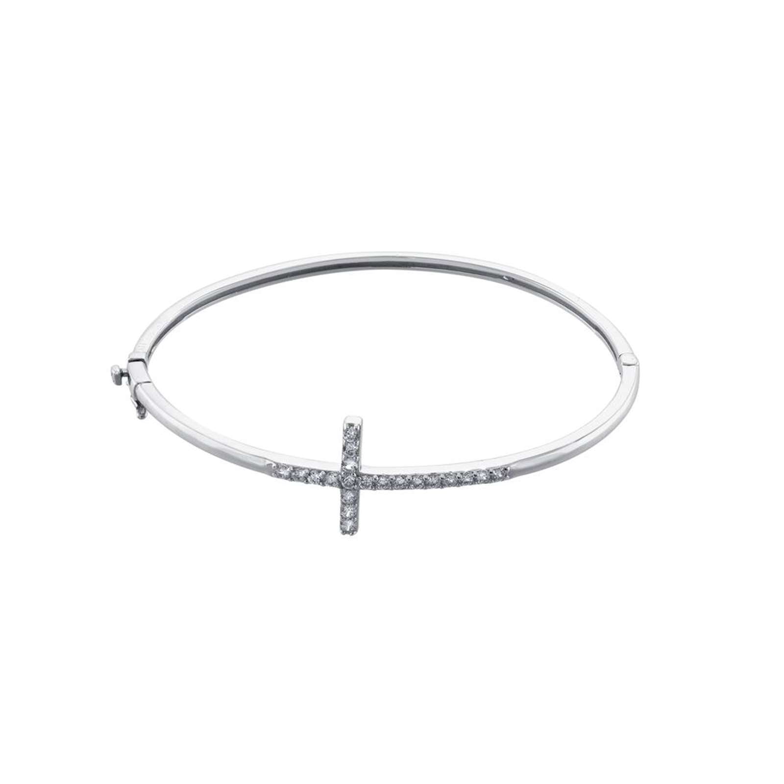 Athra Women Side Cross Hinged Bracelet