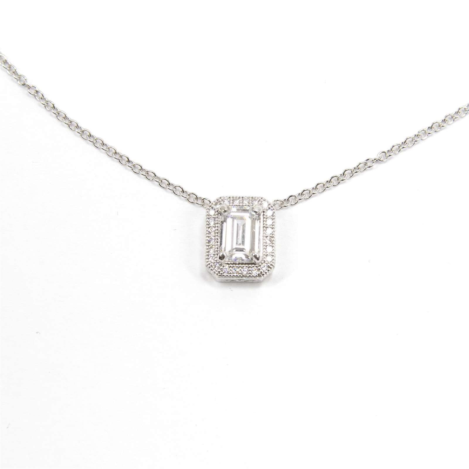 Athra Women Emerald Cut Bridal Necklace