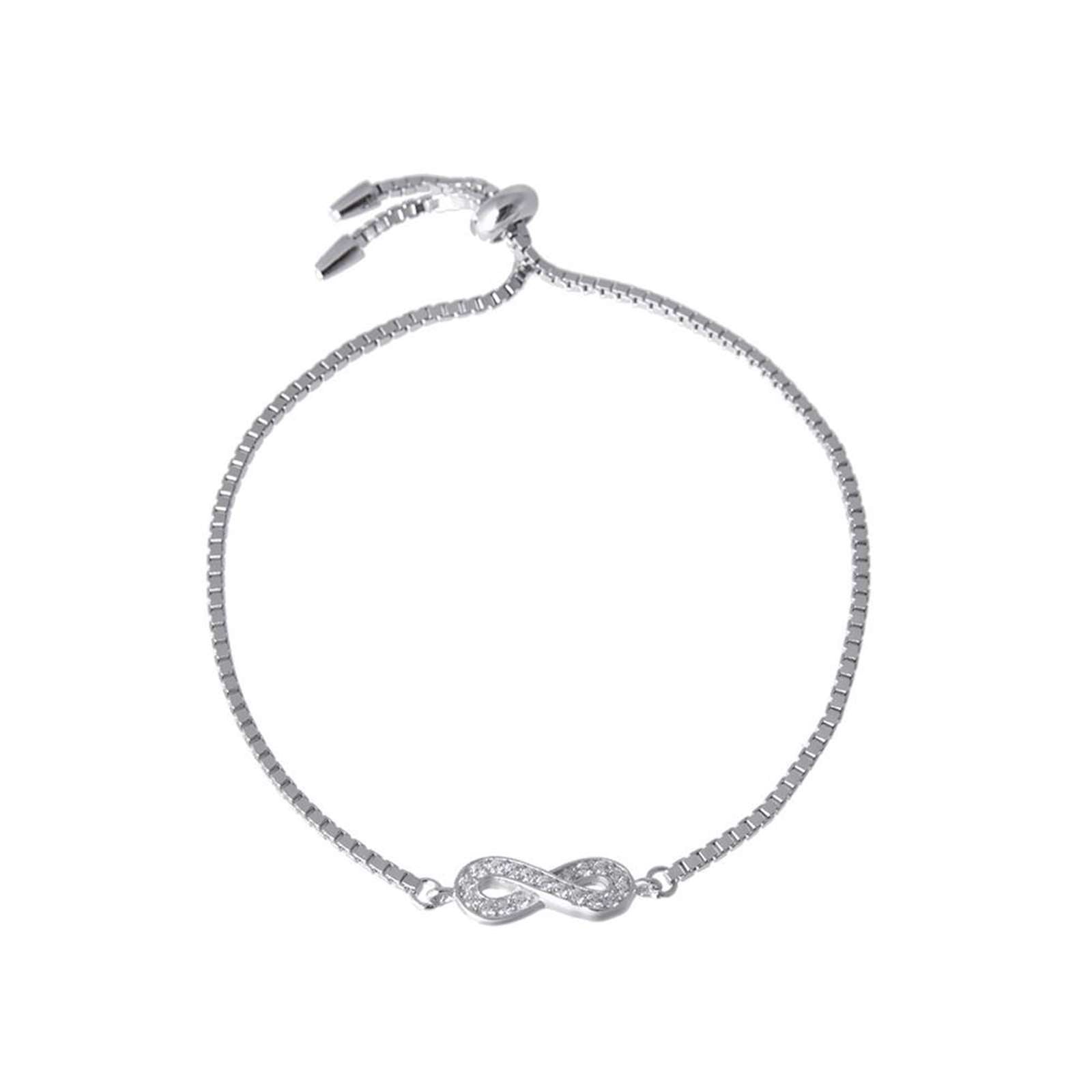 Athra Women Adjustable Pave Infinity Bracelet