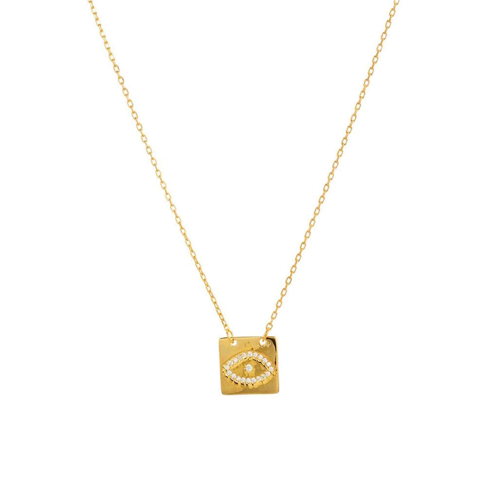 Athra Women Square Guardian Eye Necklace With Extension