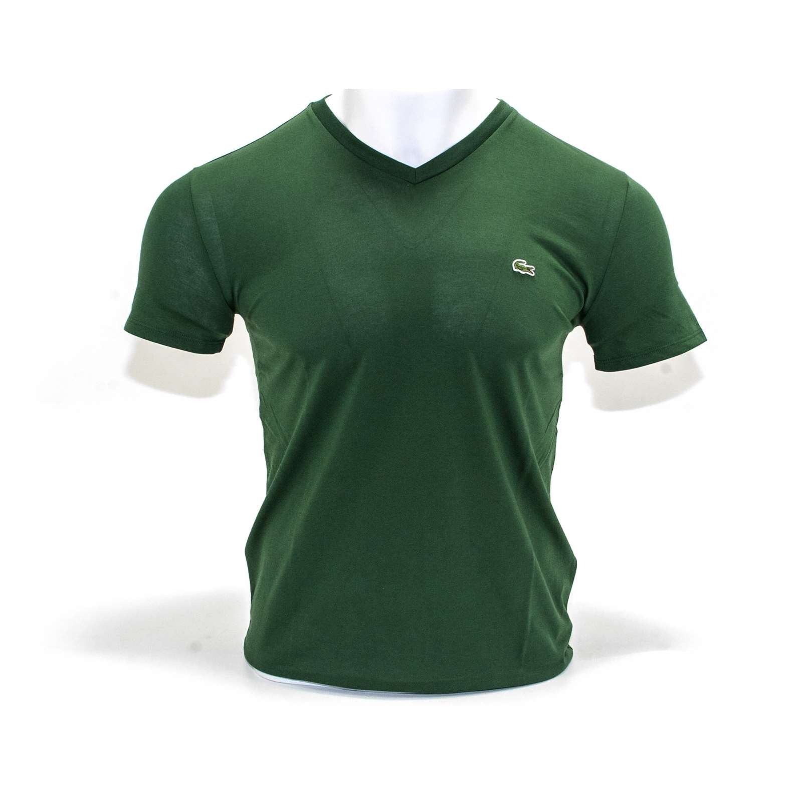 Lacoste Men Standard Short Sleeve Pima V-Neck Tee