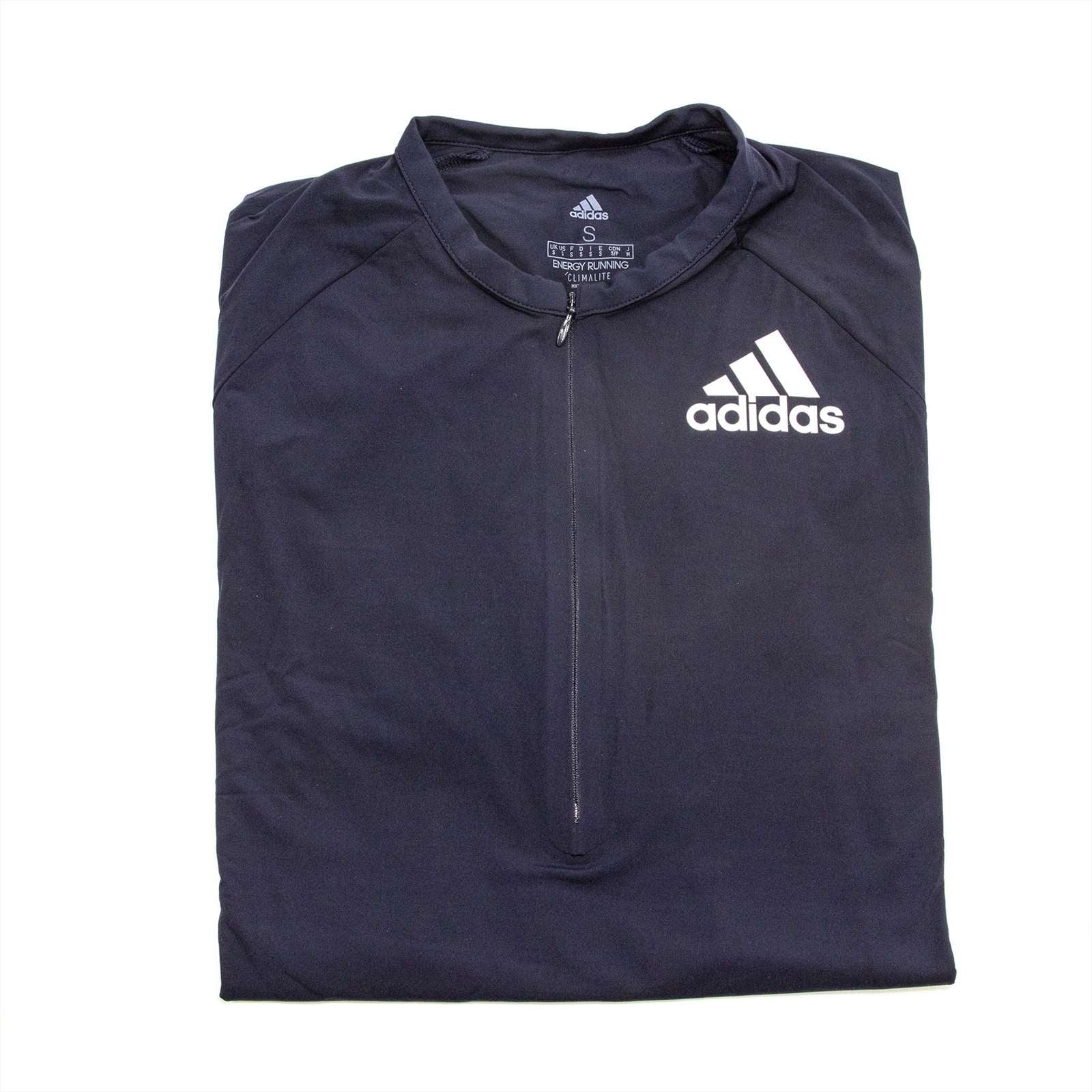 Adidas Men Half Zip Long Sleeve Tee