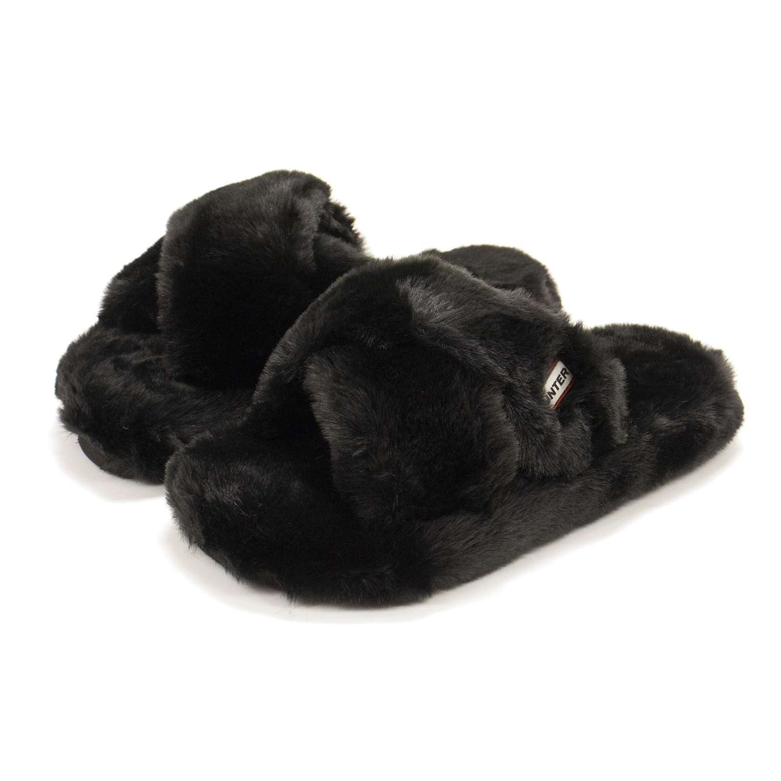 Hunter Women Faux Fur Flatform Crossover Slide