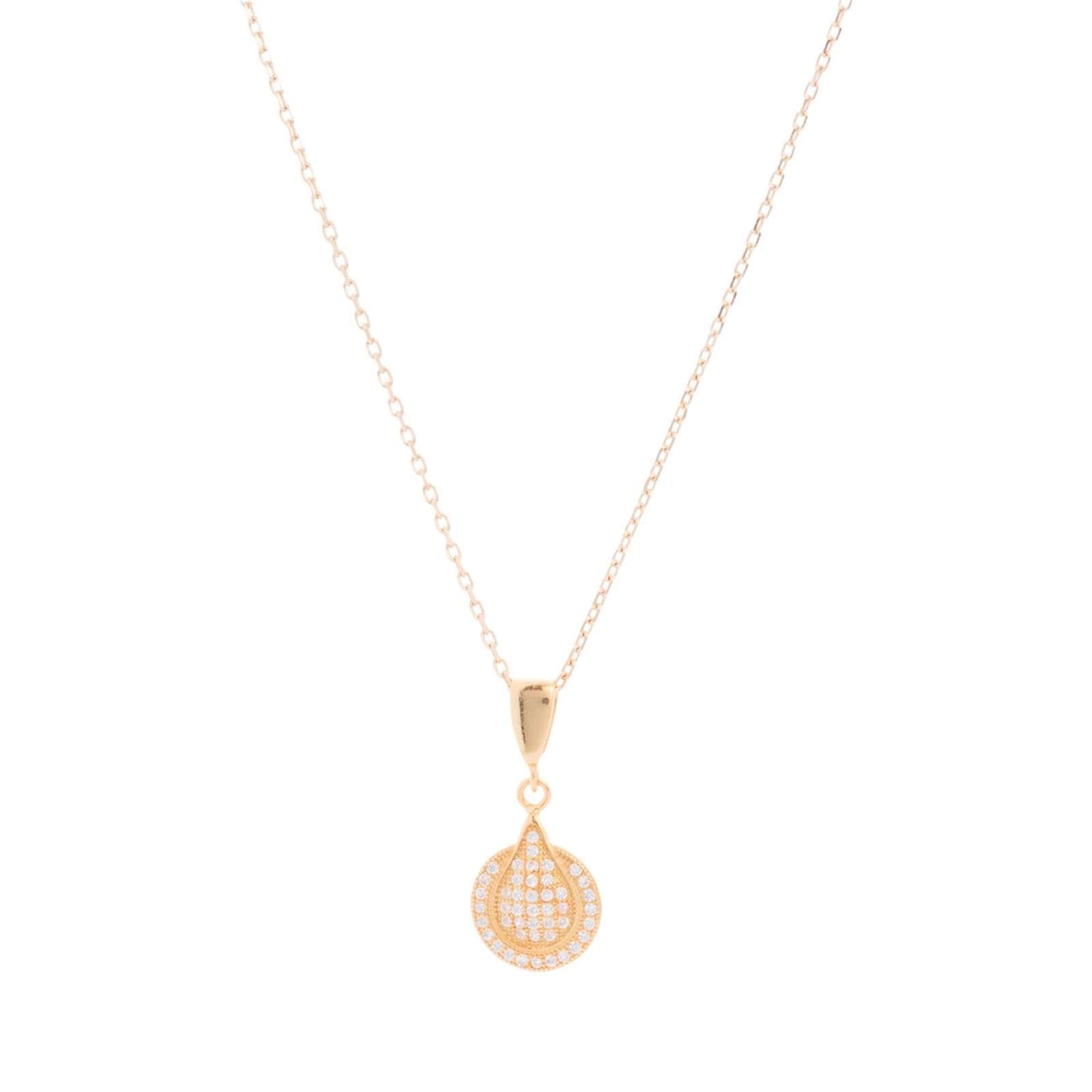 Athra Women Round Pave Necklace